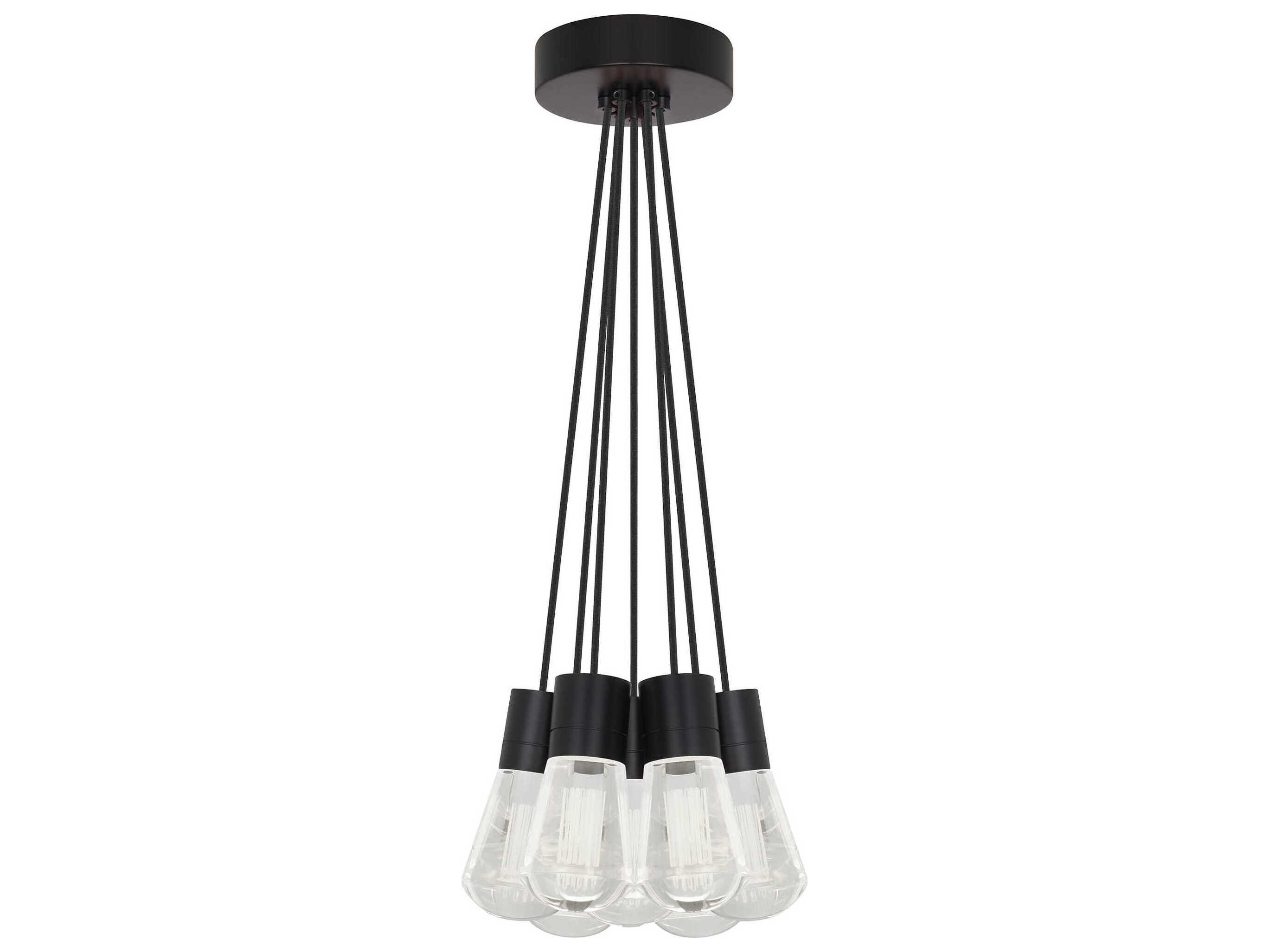 Visual Comfort Modern Alva 7-Light Black Pendant