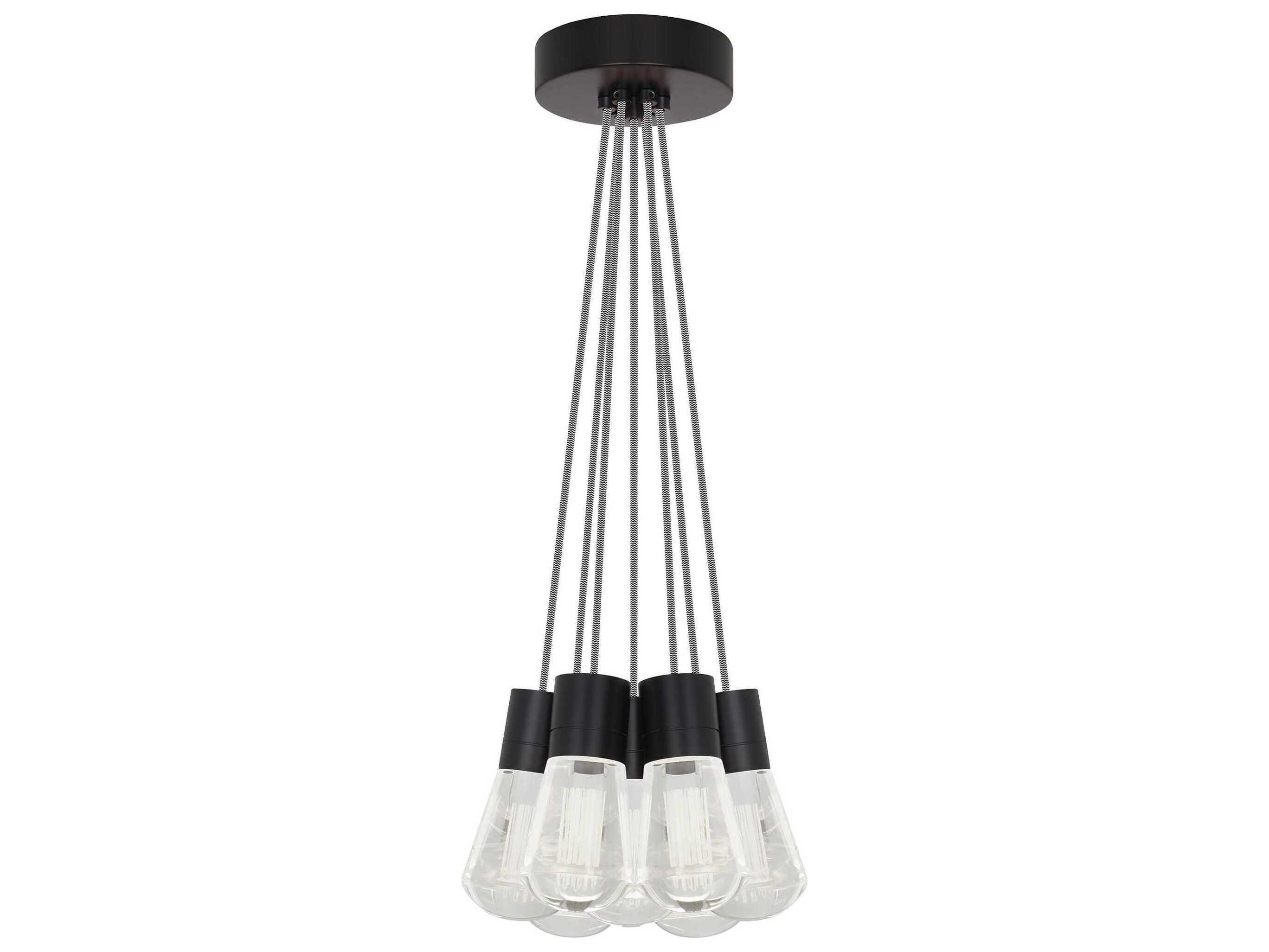 Visual Comfort Modern Alva 7-Light Black Pendant