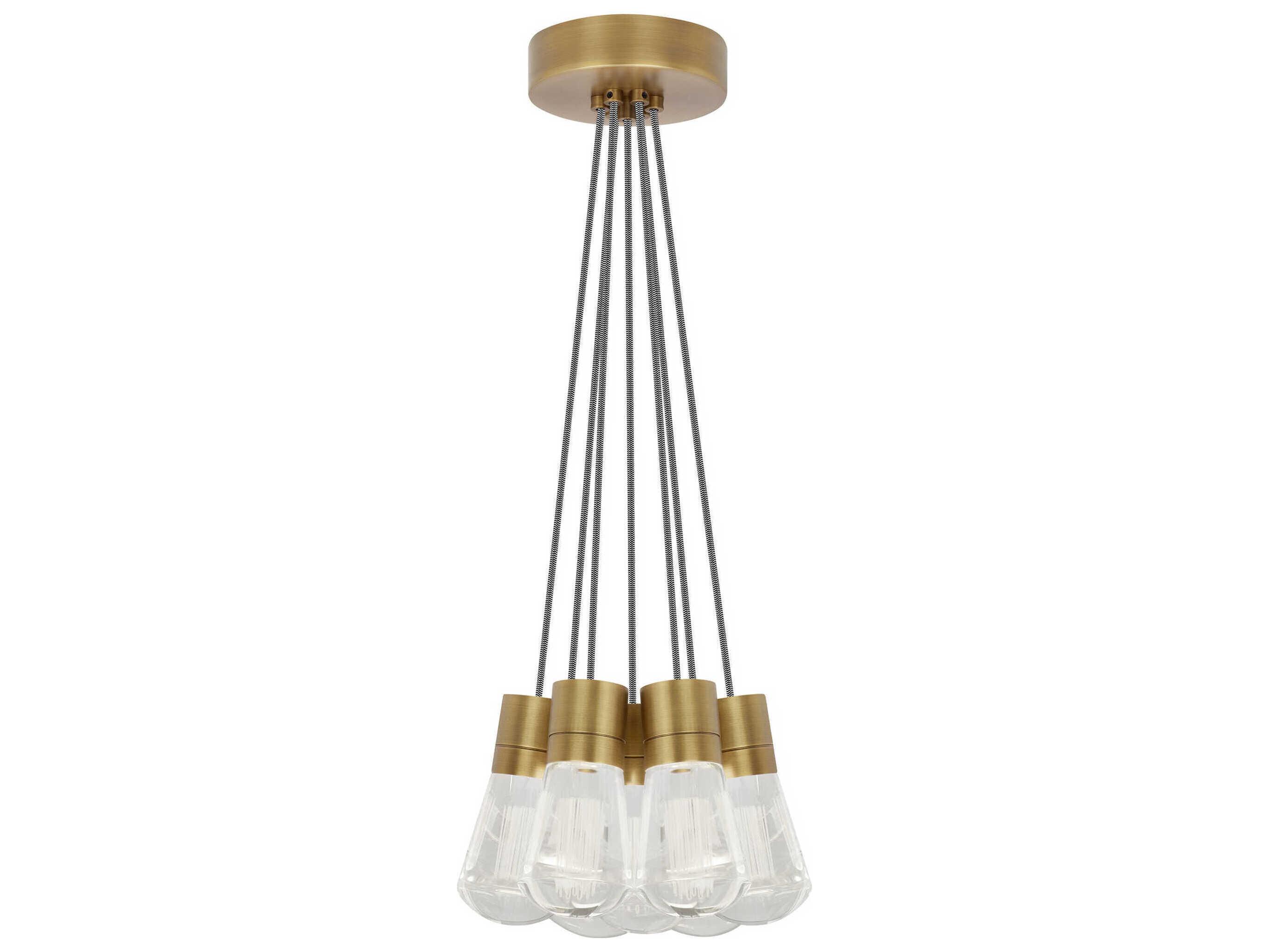 Visual Comfort Modern Alva 7-Light Natural Brass Pendant