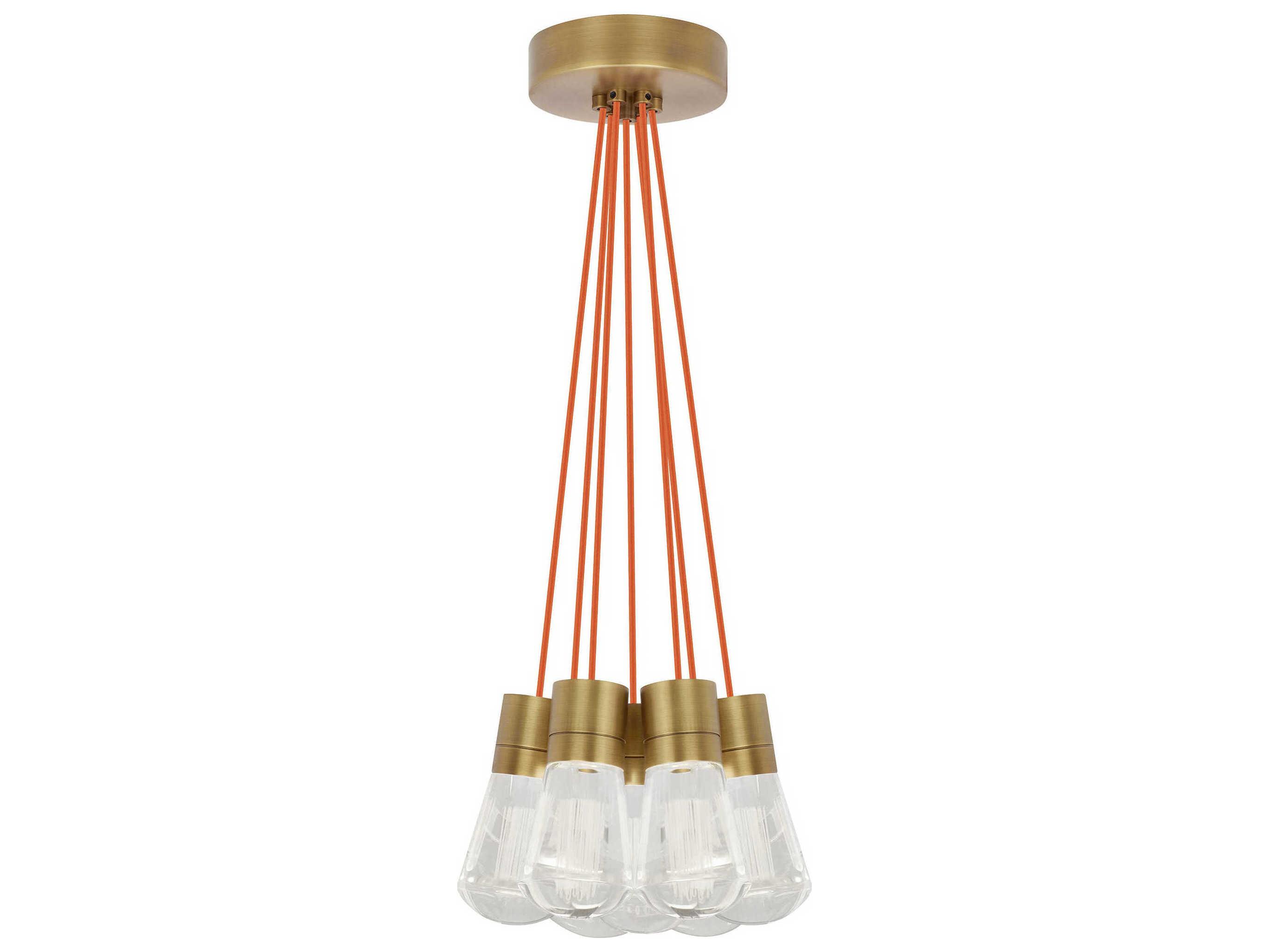 Visual Comfort Modern Alva 7-Light Natural Brass Pendant