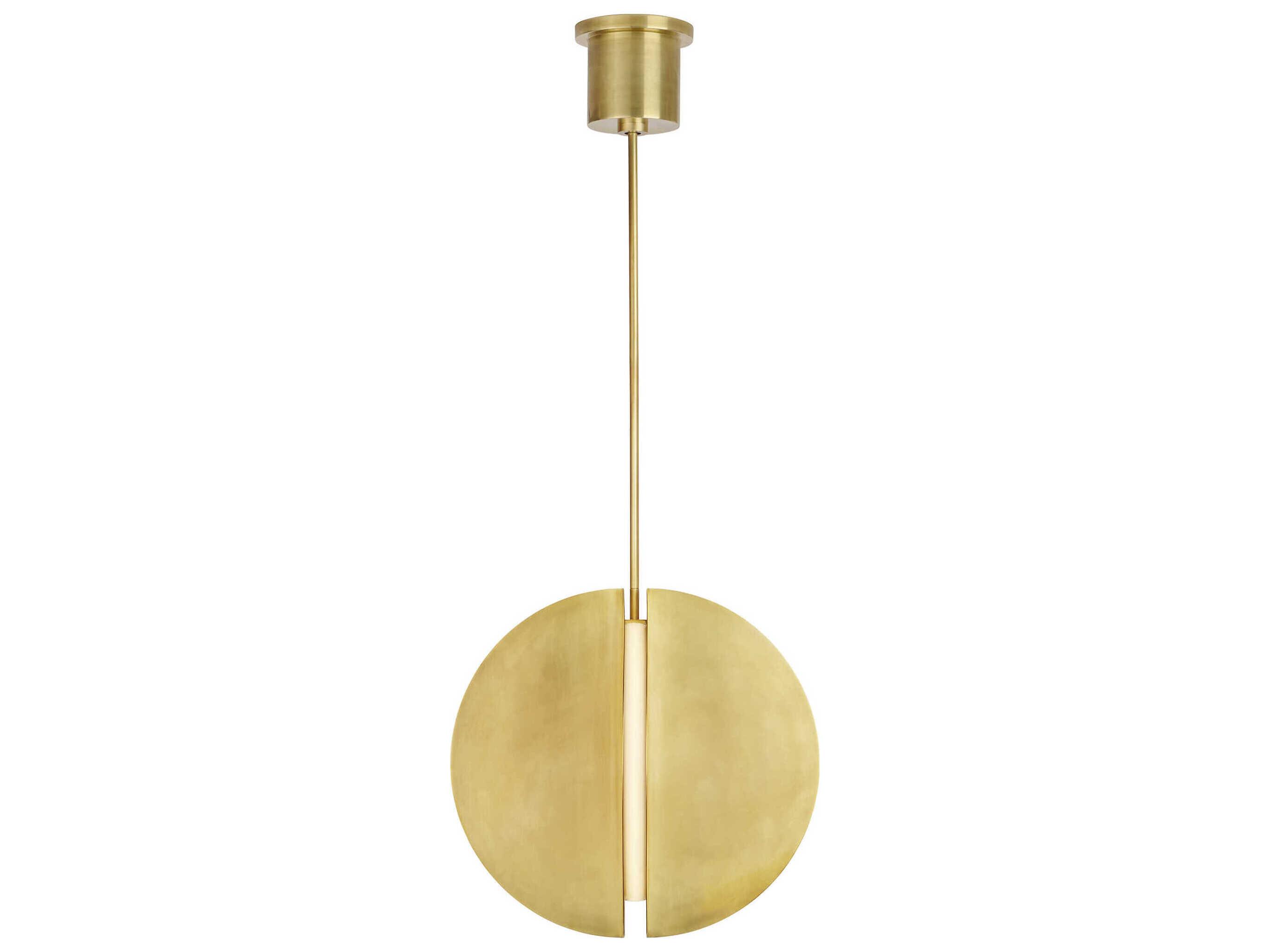 Visual Comfort Modern Bau 1-Light Natural Brass Round Pendant