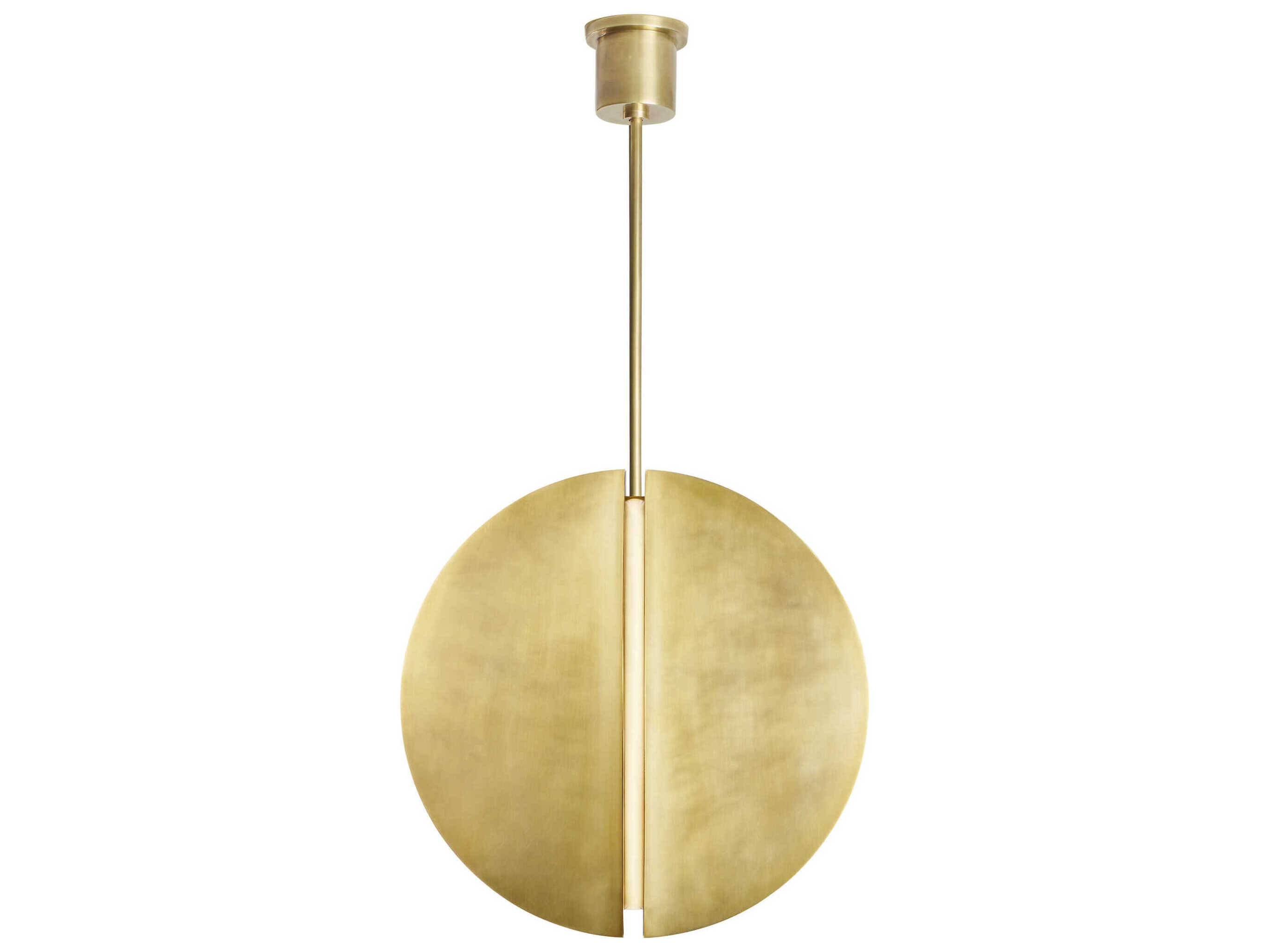 Visual Comfort Modern Bau 1-Light Natural Brass Round Pendant