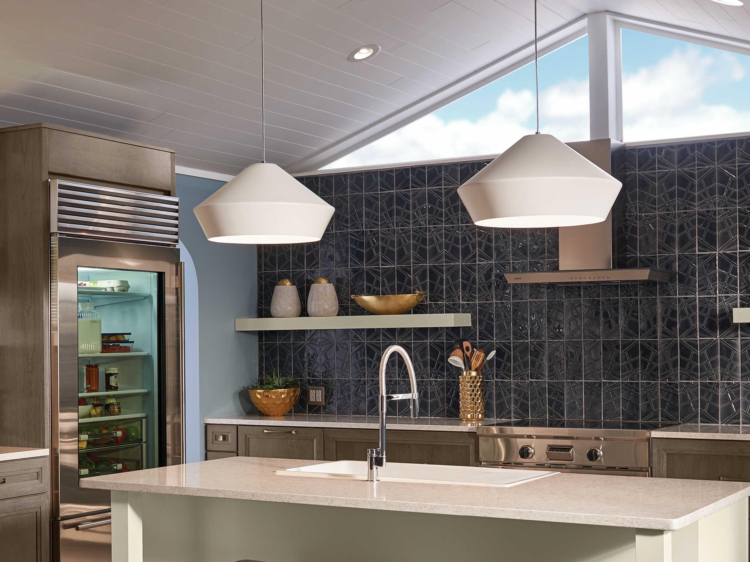 Visual Comfort Modern Brummel 1-Light Satin Nickel White Pendant