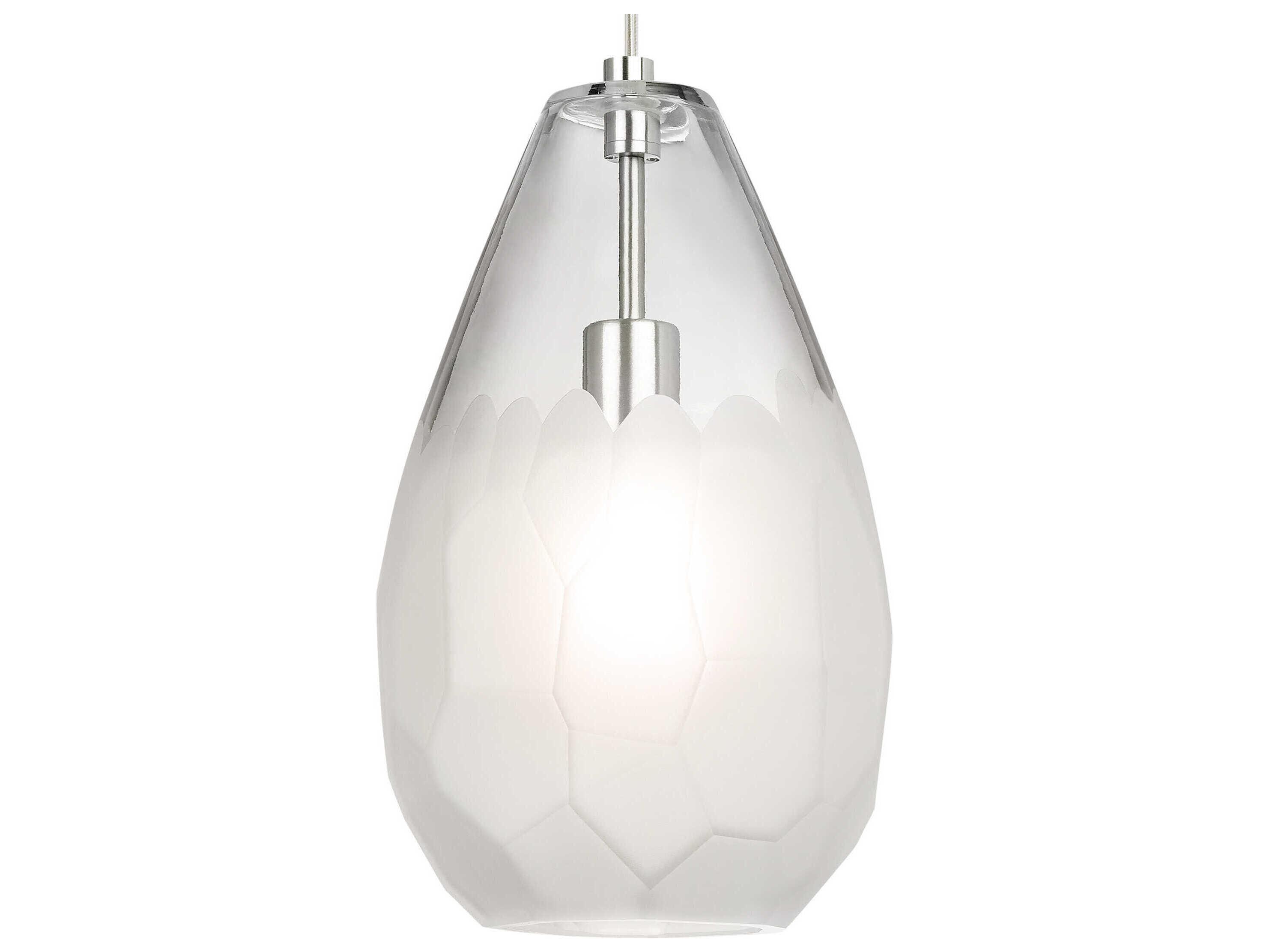 Visual Comfort Modern Briolette 1-Light Satin Nickel Clear Mini Pendant