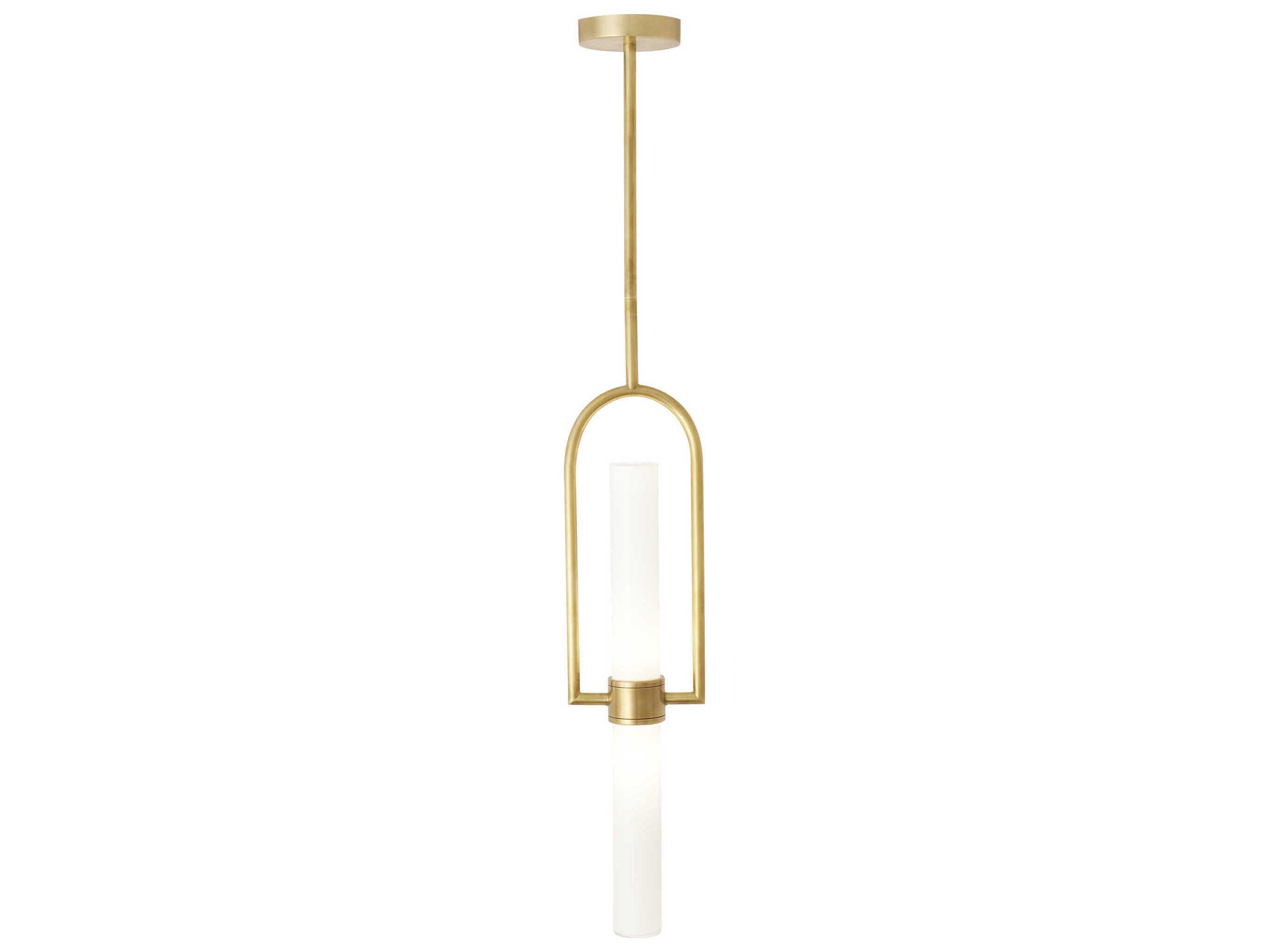 Visual Comfort Modern Calumn 1-Light Natural Brass Mini Pendant