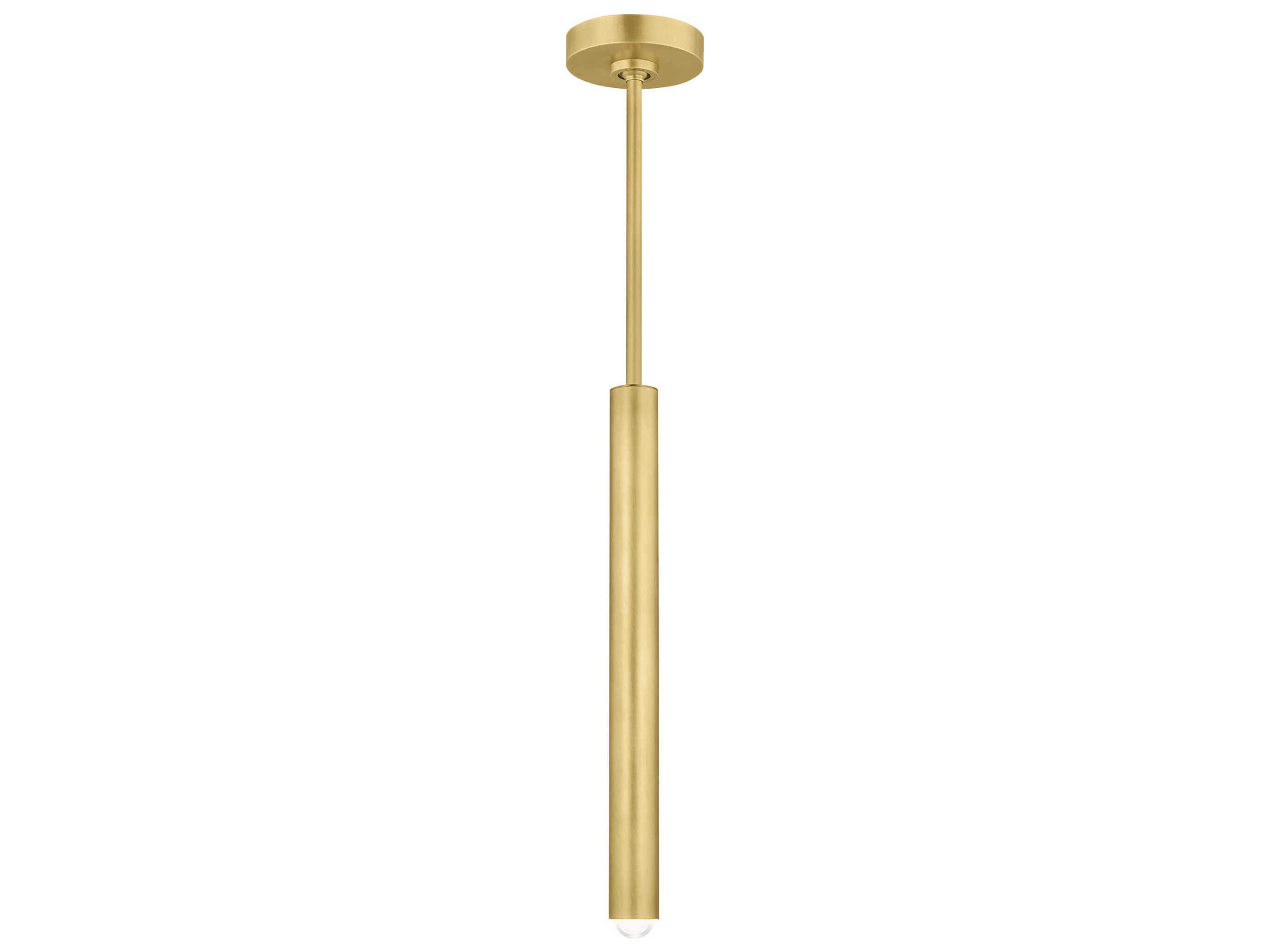 Visual Comfort Modern Ebell 1-Light Natural Brass Cylinder Mini Pendant