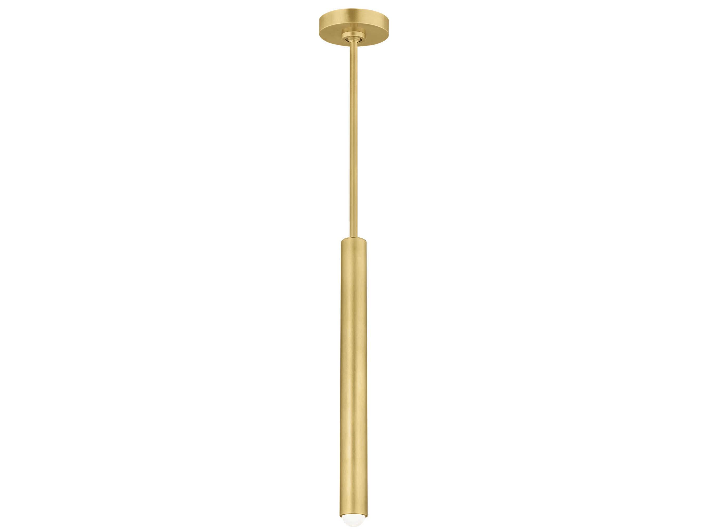 Visual Comfort Modern Ebell 1-Light Natural Brass Cylinder Mini Pendant