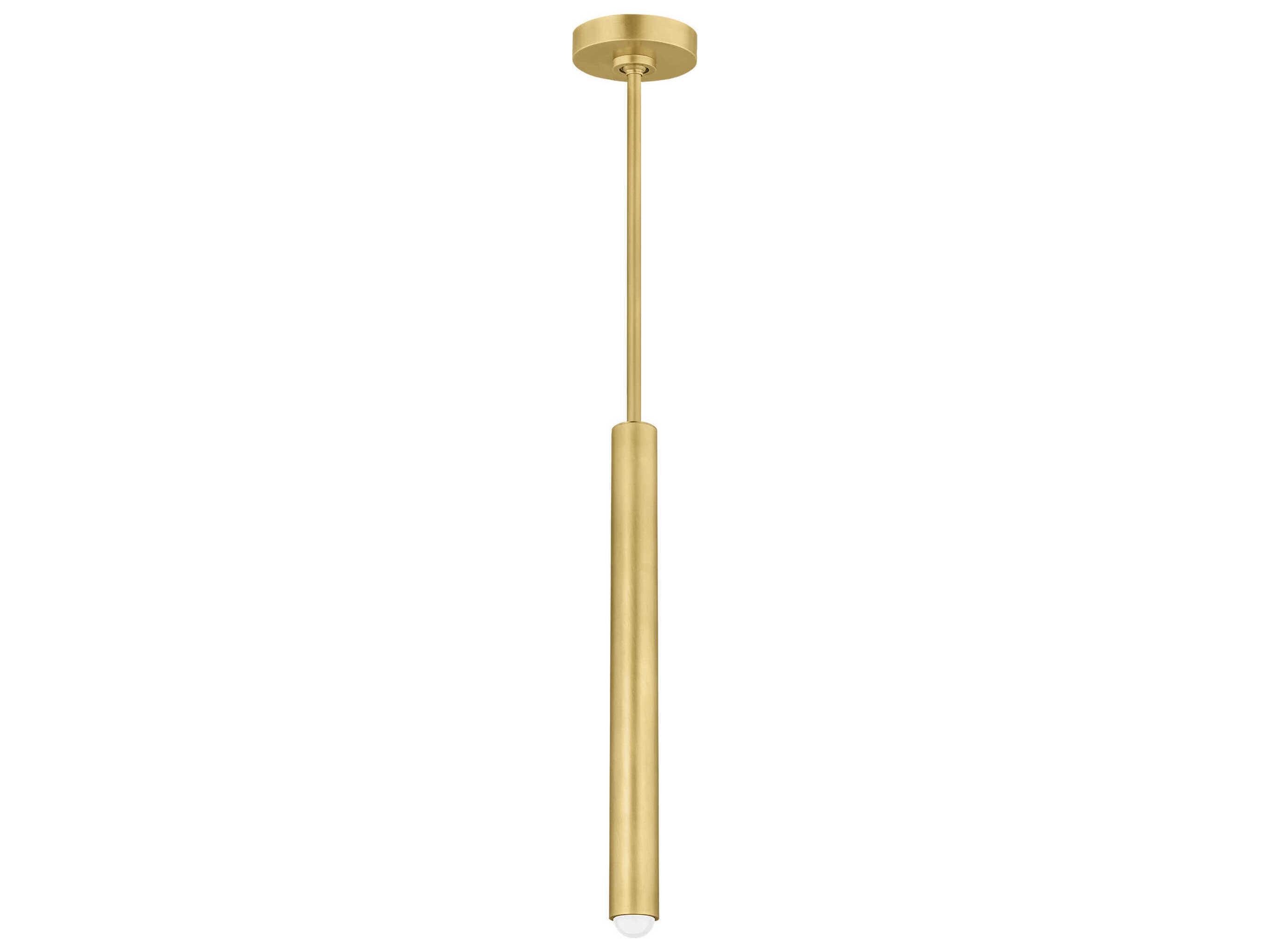 Visual Comfort Modern Ebell 1-Light Natural Brass Cylinder Mini Pendant