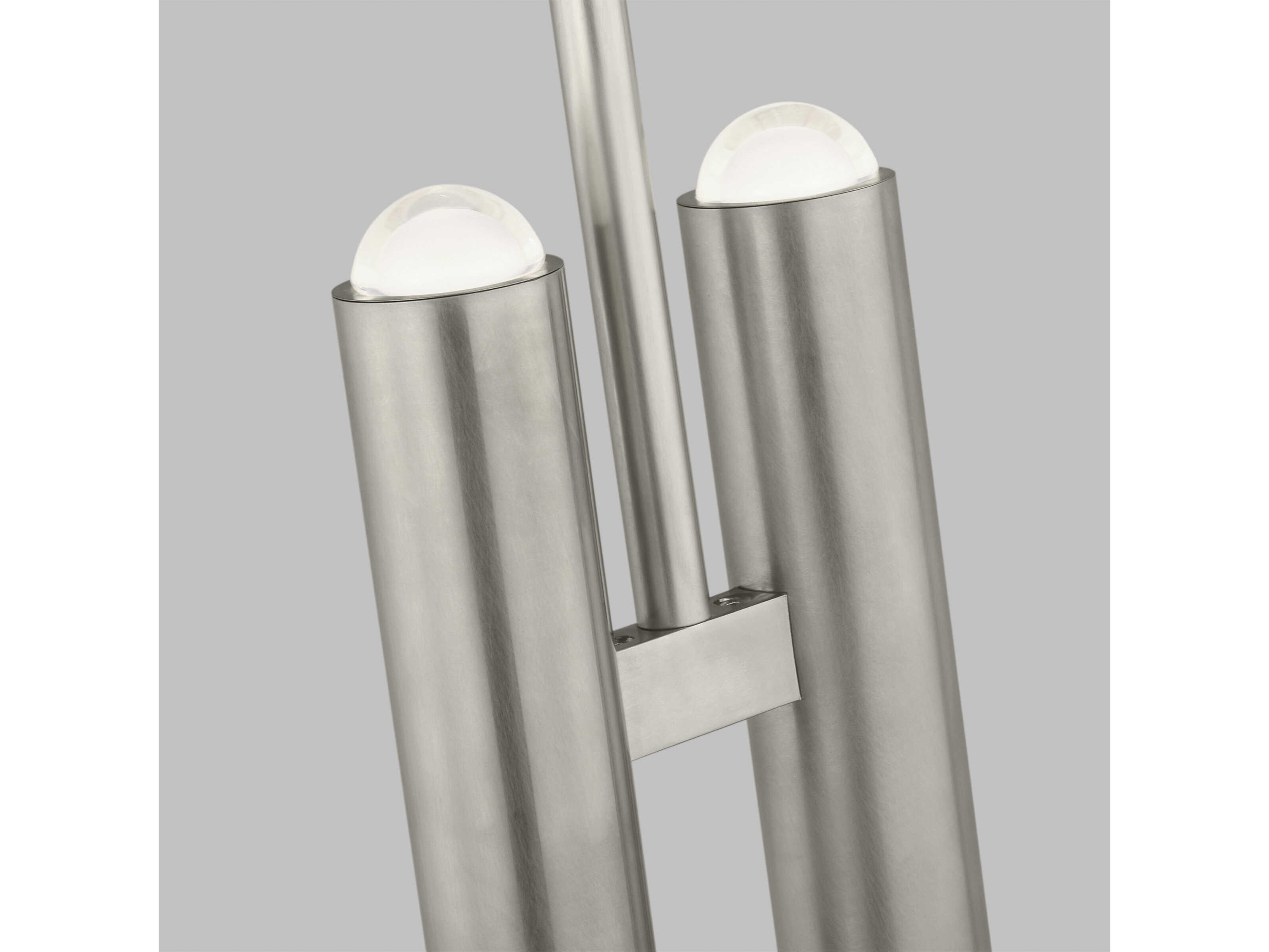 Visual Comfort Modern Ebell 2-Light Antique Nickel Cylinder Mini Pendant