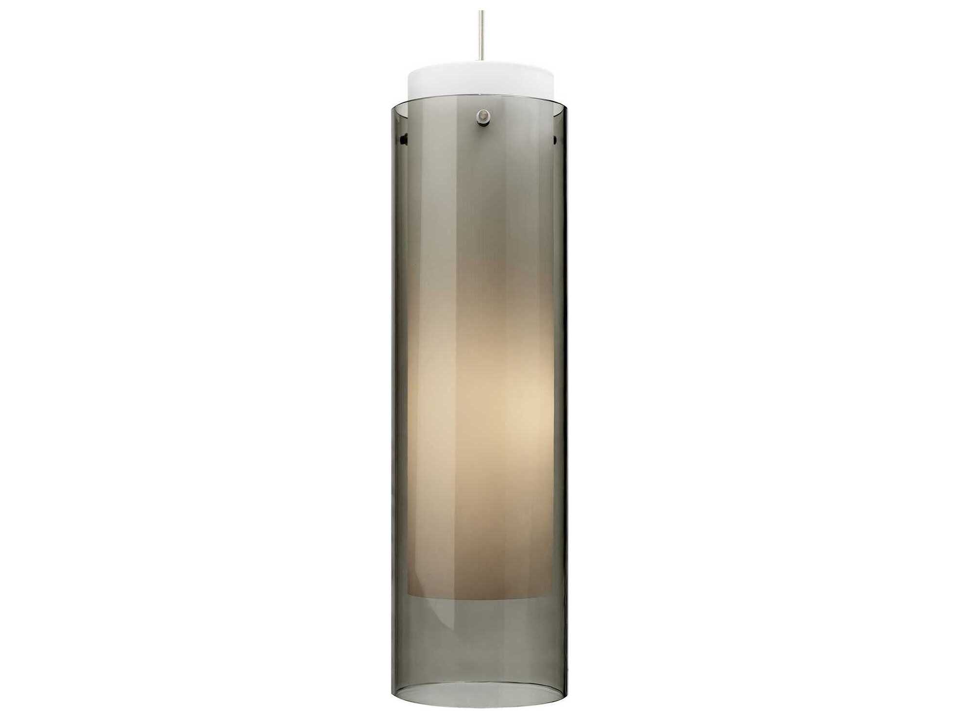 Visual Comfort Modern Echo 1-Light Satin Nickel Black Cylinder Mini Pendant