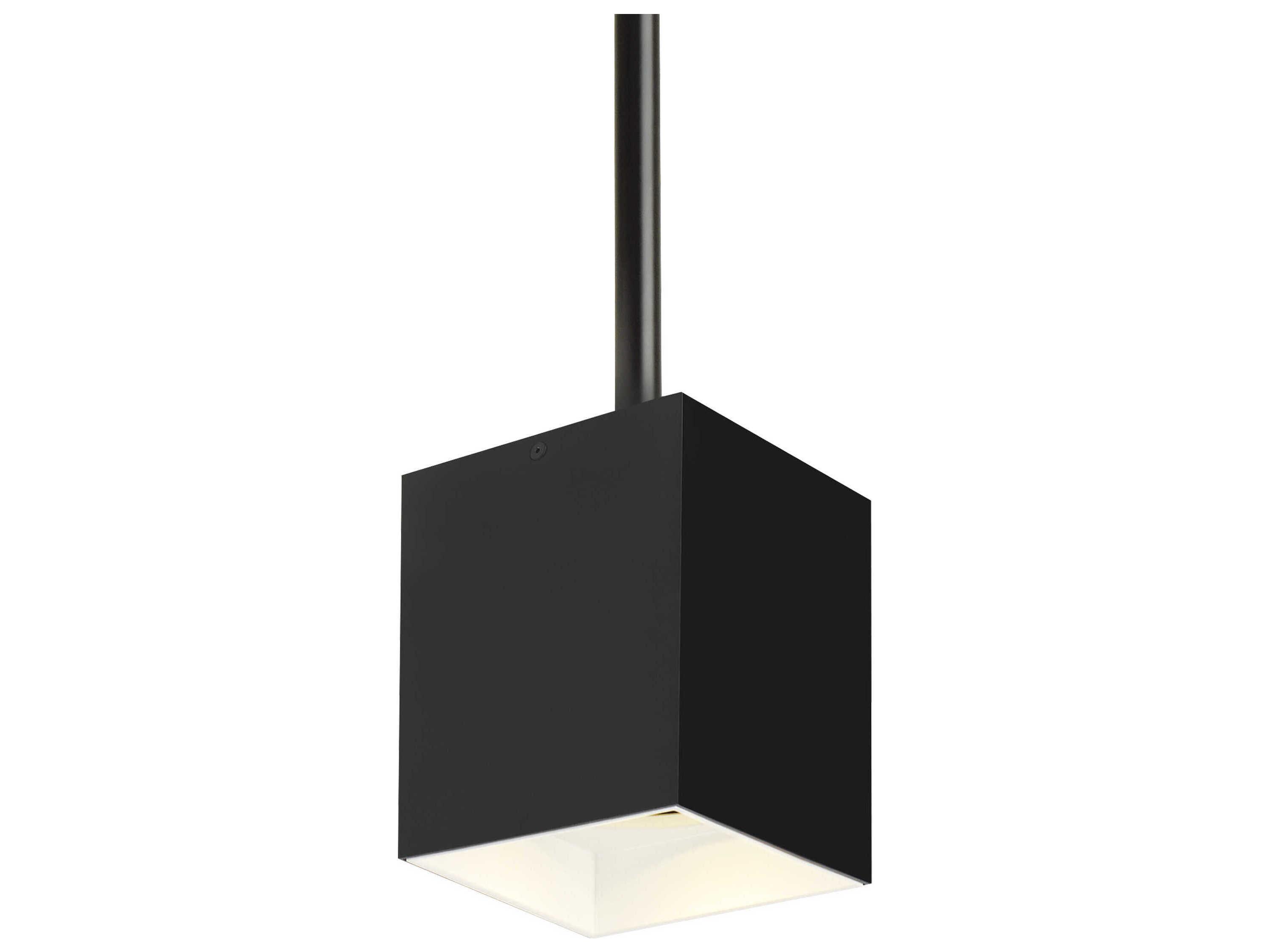 Visual Comfort Modern Exo 1-Light Matte Black White Mini Pendant