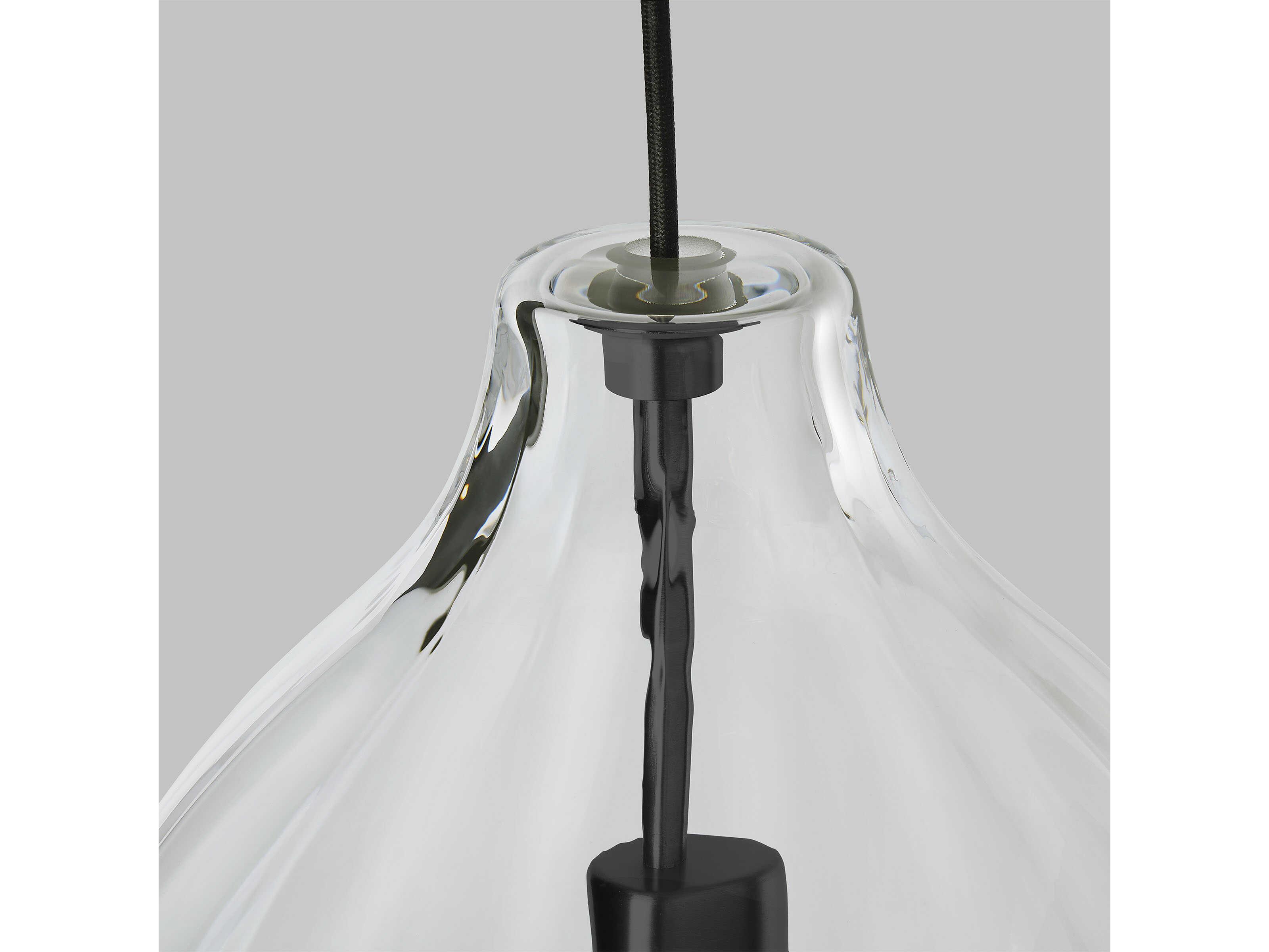 Visual Comfort Modern Harper 1-Light Black Clear Pendant