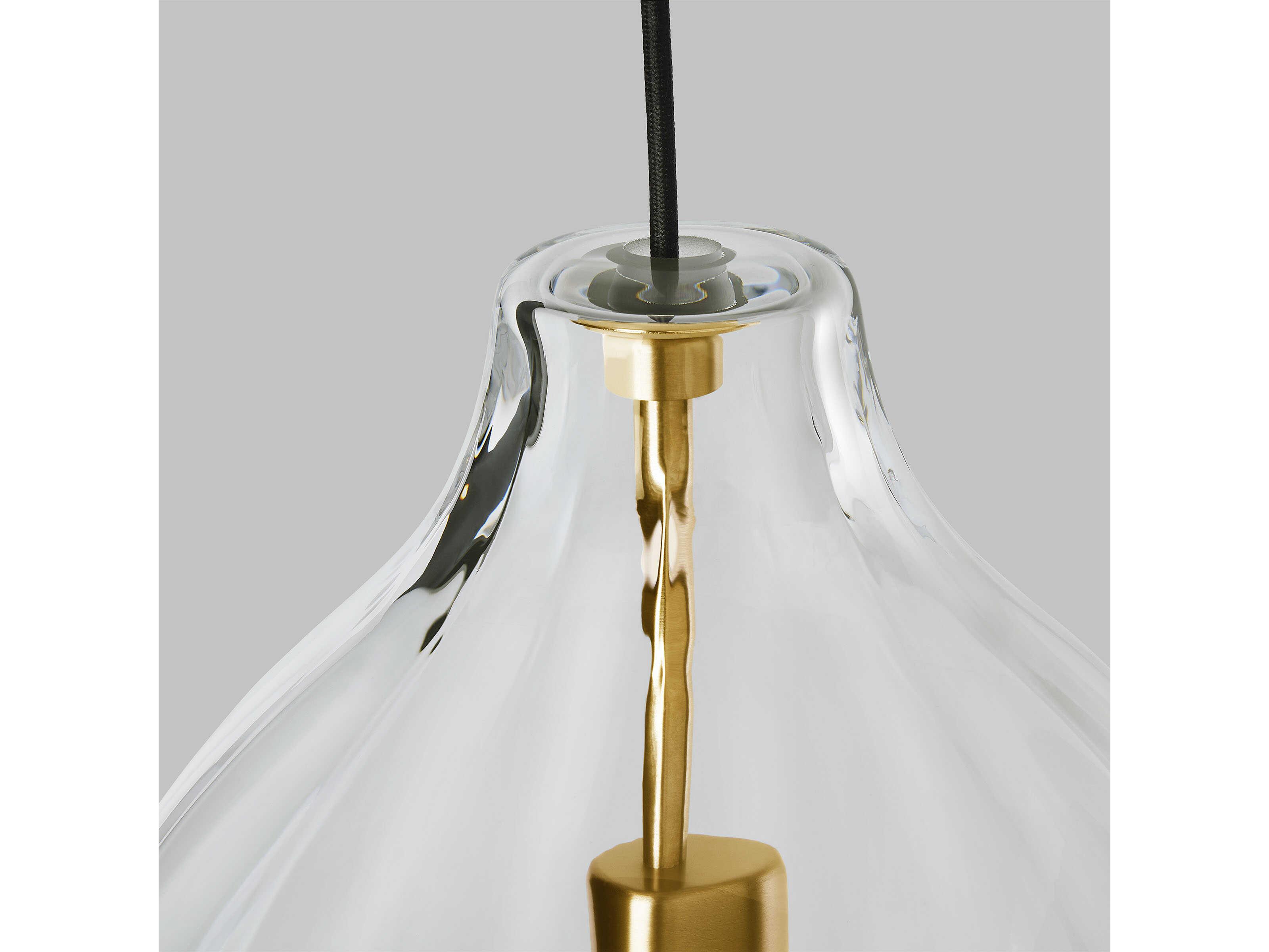 Visual Comfort Modern Harper 1-Light Natural Brass Clear Pendant