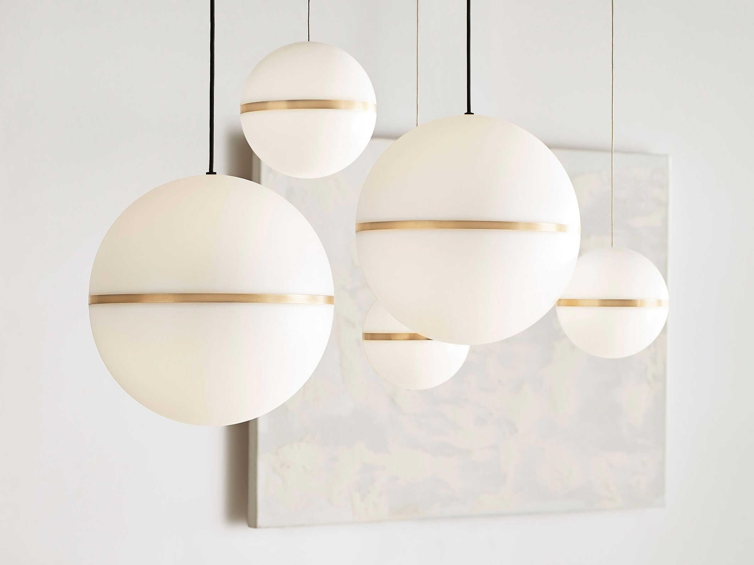Visual Comfort Modern Hanea 1-Light Natural Brass Globe Pendant
