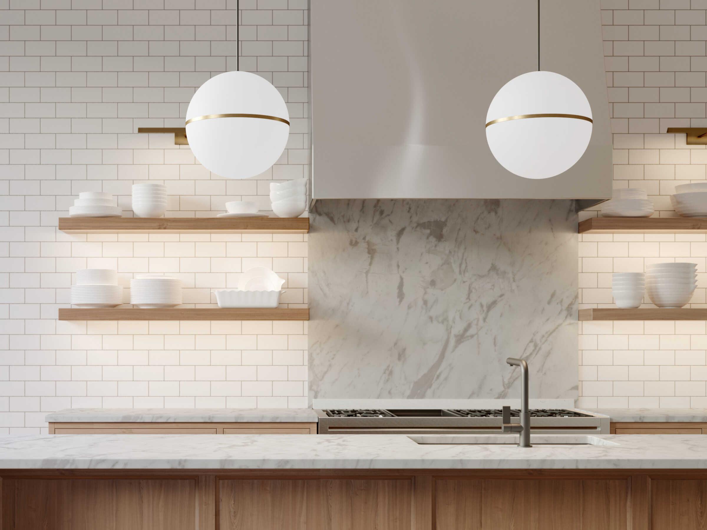 Visual Comfort Modern Hanea 1-Light Natural Brass Globe Pendant