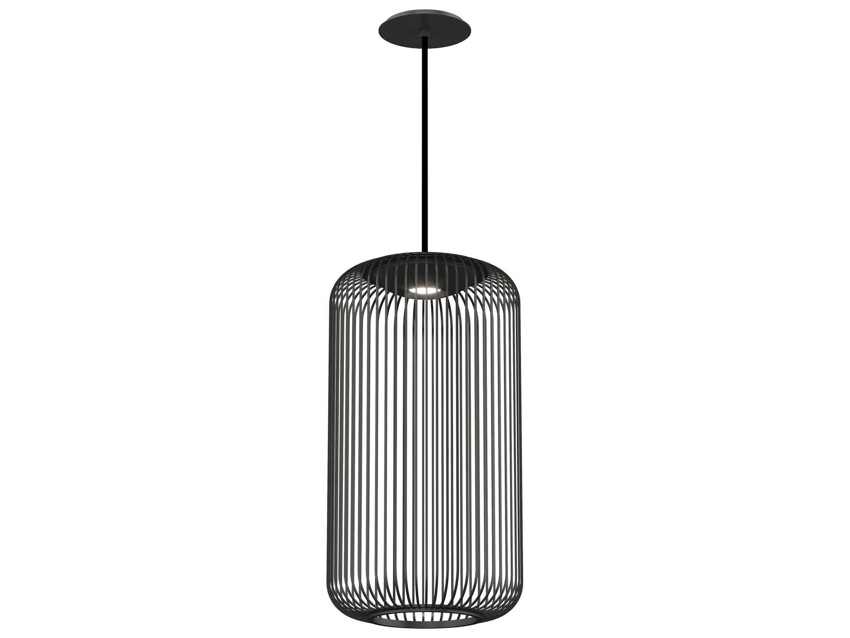 Visual Comfort Modern Kai 1-Light Nightshade Black Mini Pendant