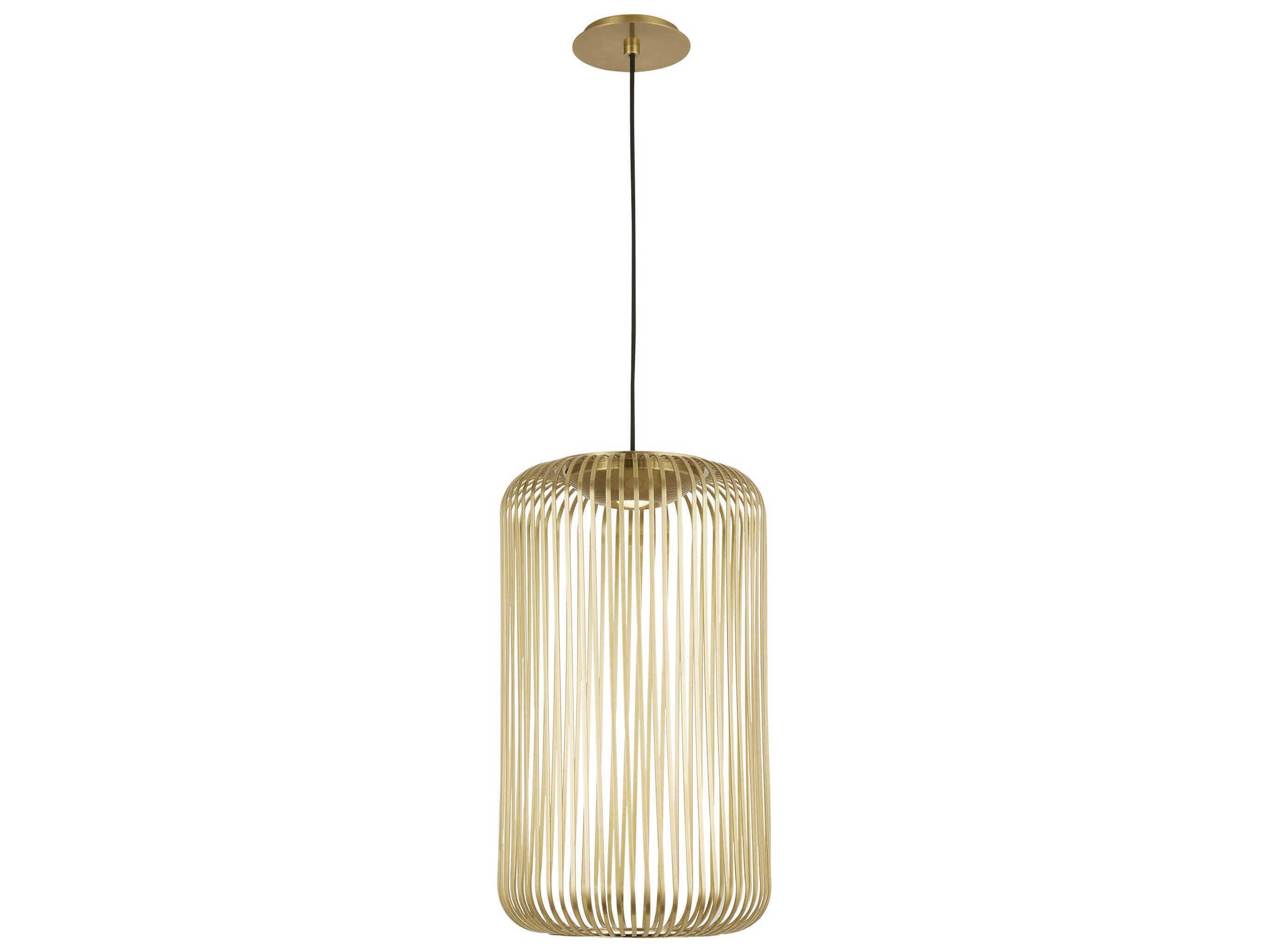 Visual Comfort Modern Kai 1-Light Plated Brass Mini Pendant