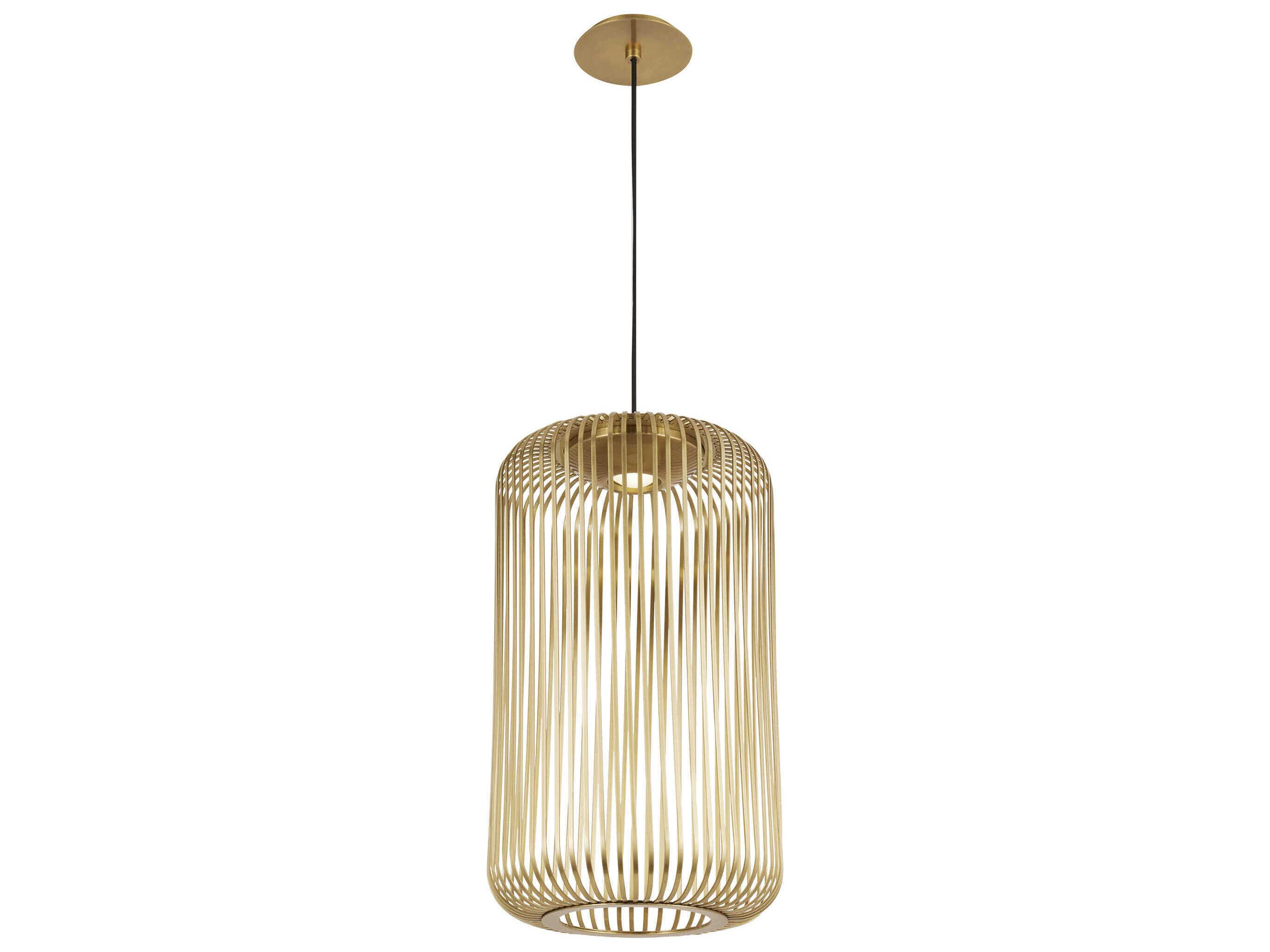 Visual Comfort Modern Kai 1-Light Plated Brass Mini Pendant