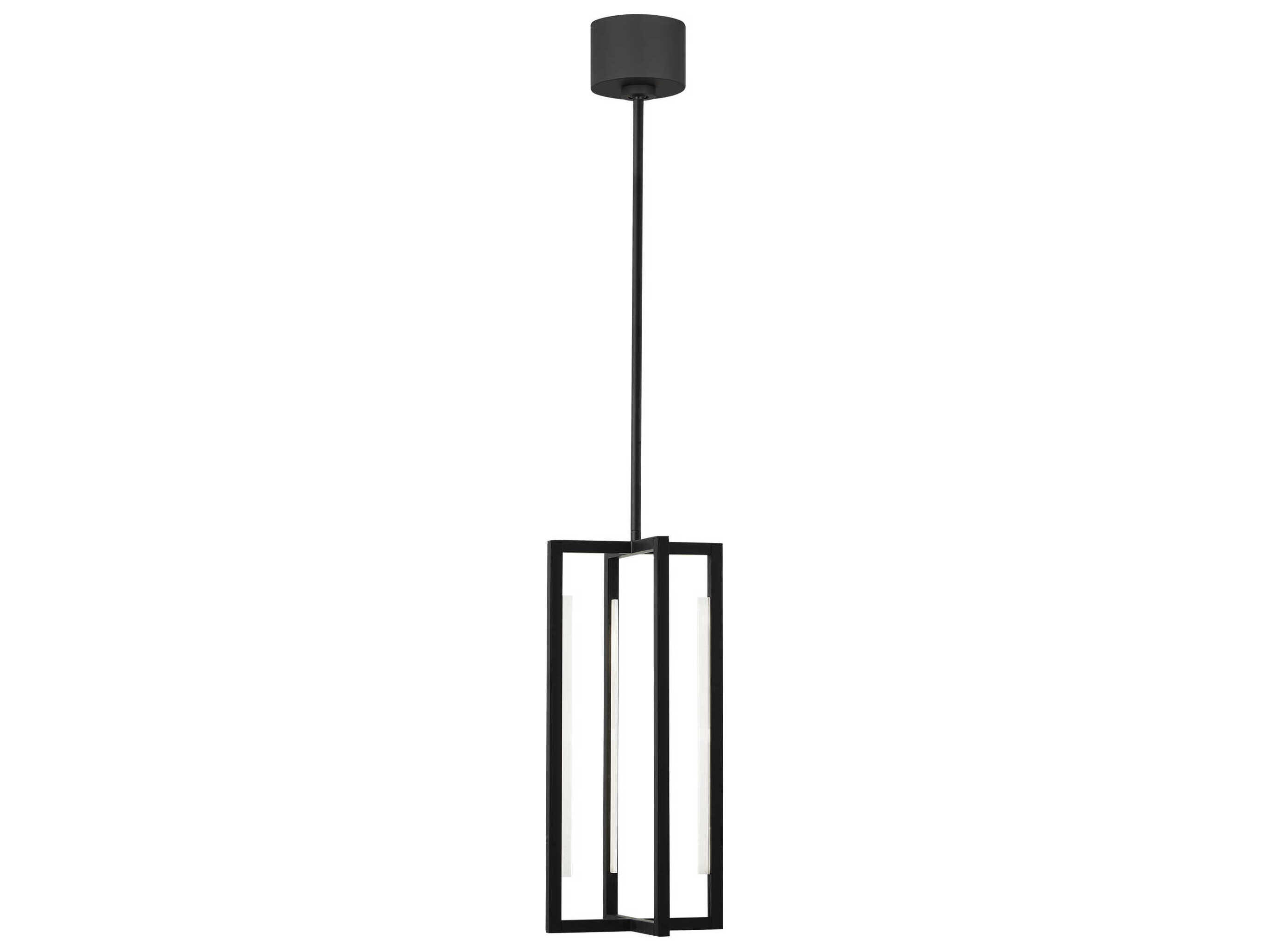 Visual Comfort Modern Kenway 1-Light Nightshade Black Geometric Mini Pendant