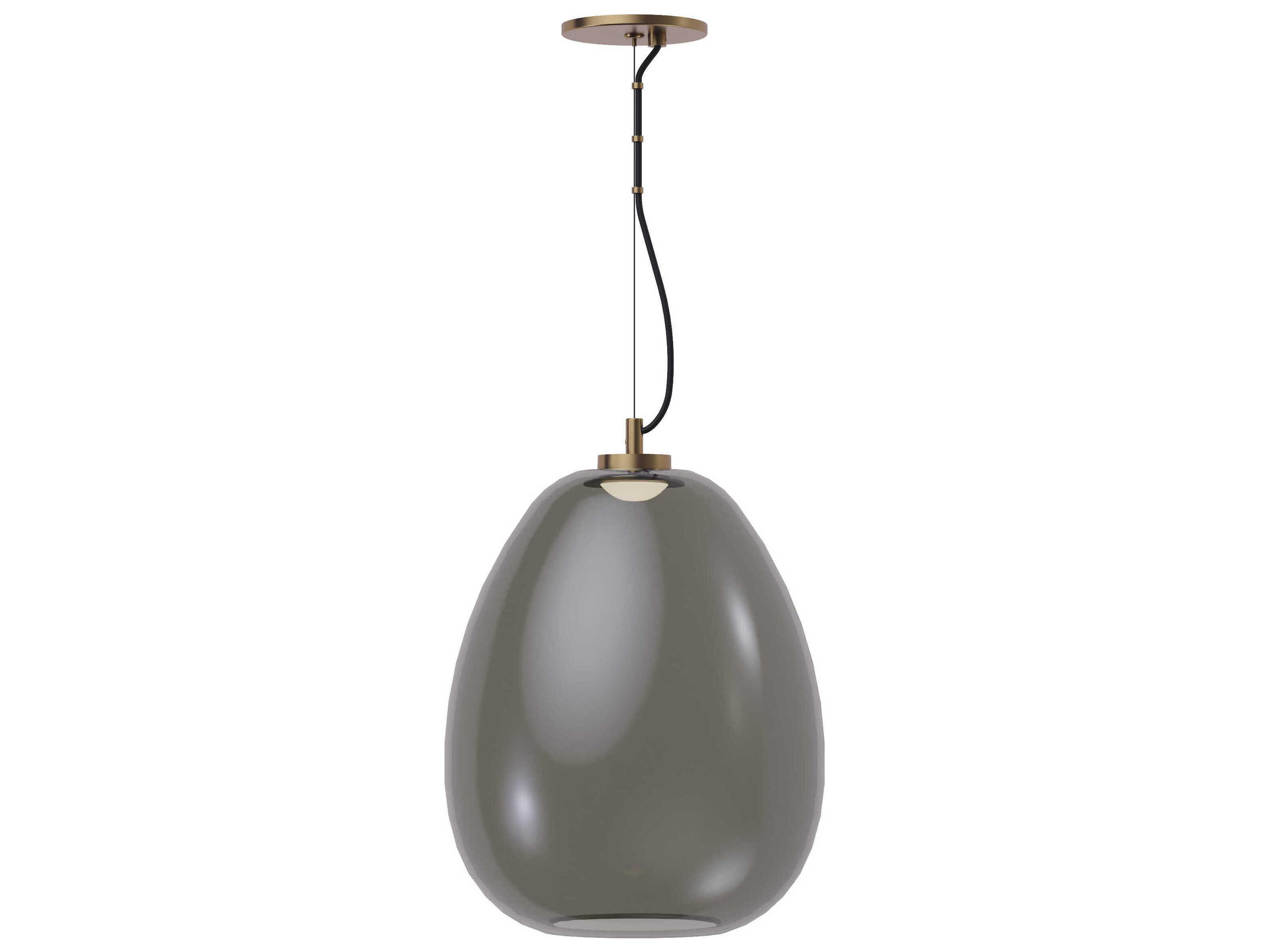 Visual Comfort Modern Kapoor 1-Light Natural Brass Black Pendant