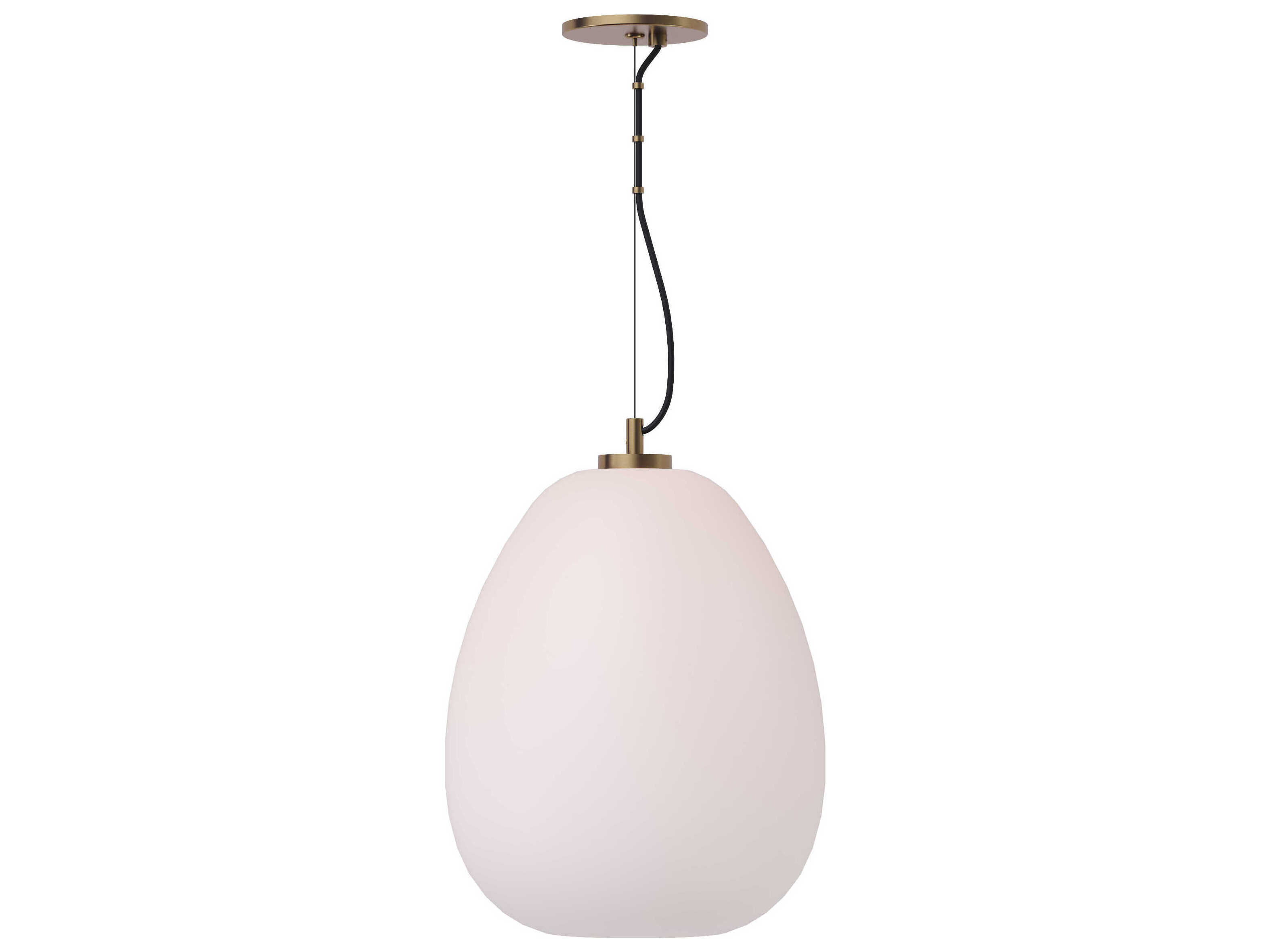 Visual Comfort Modern Kapoor 1-Light Natural Brass White Pendant