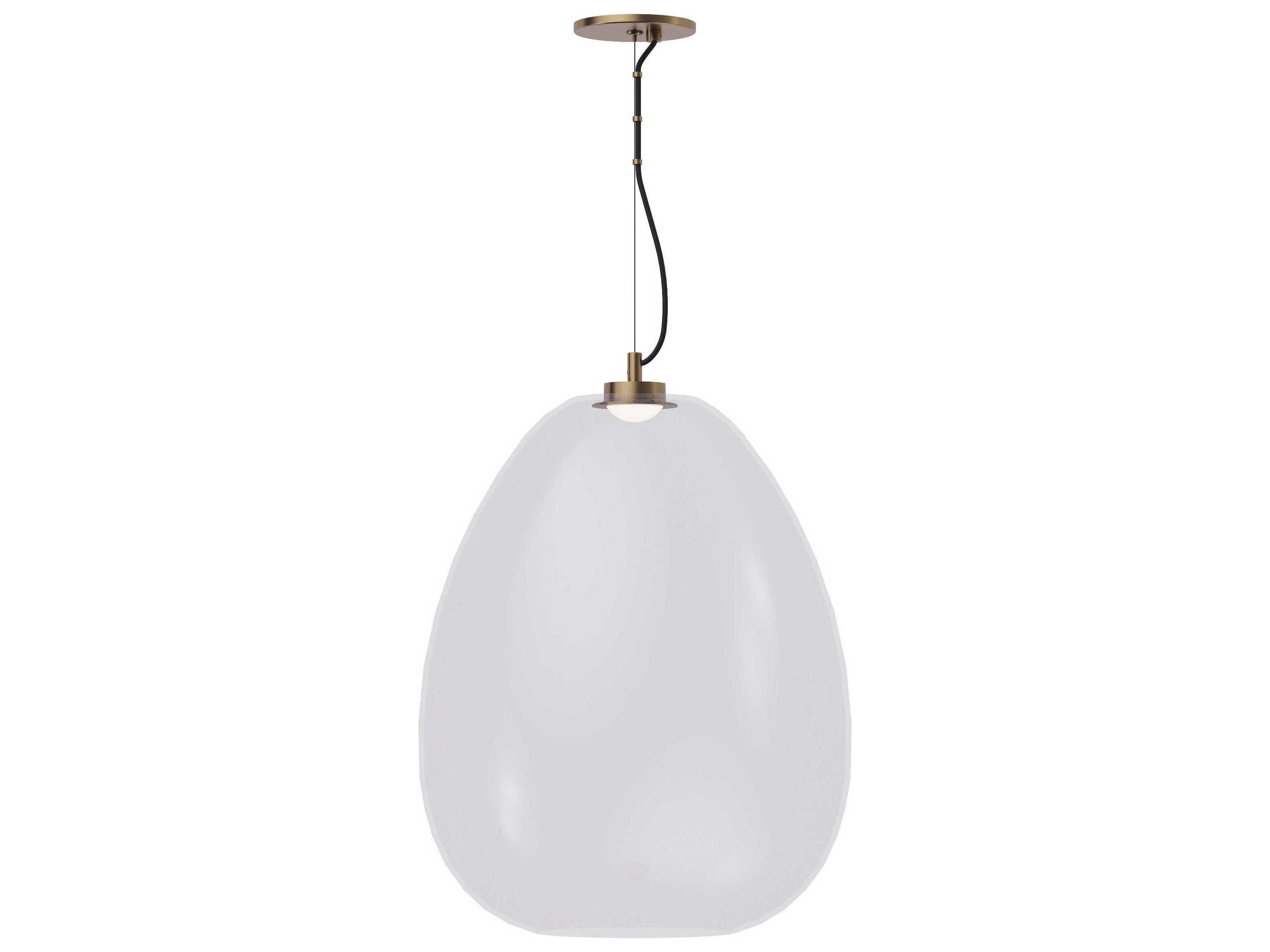 Visual Comfort Modern Kapoor 1-Light Natural Brass Clear Pendant