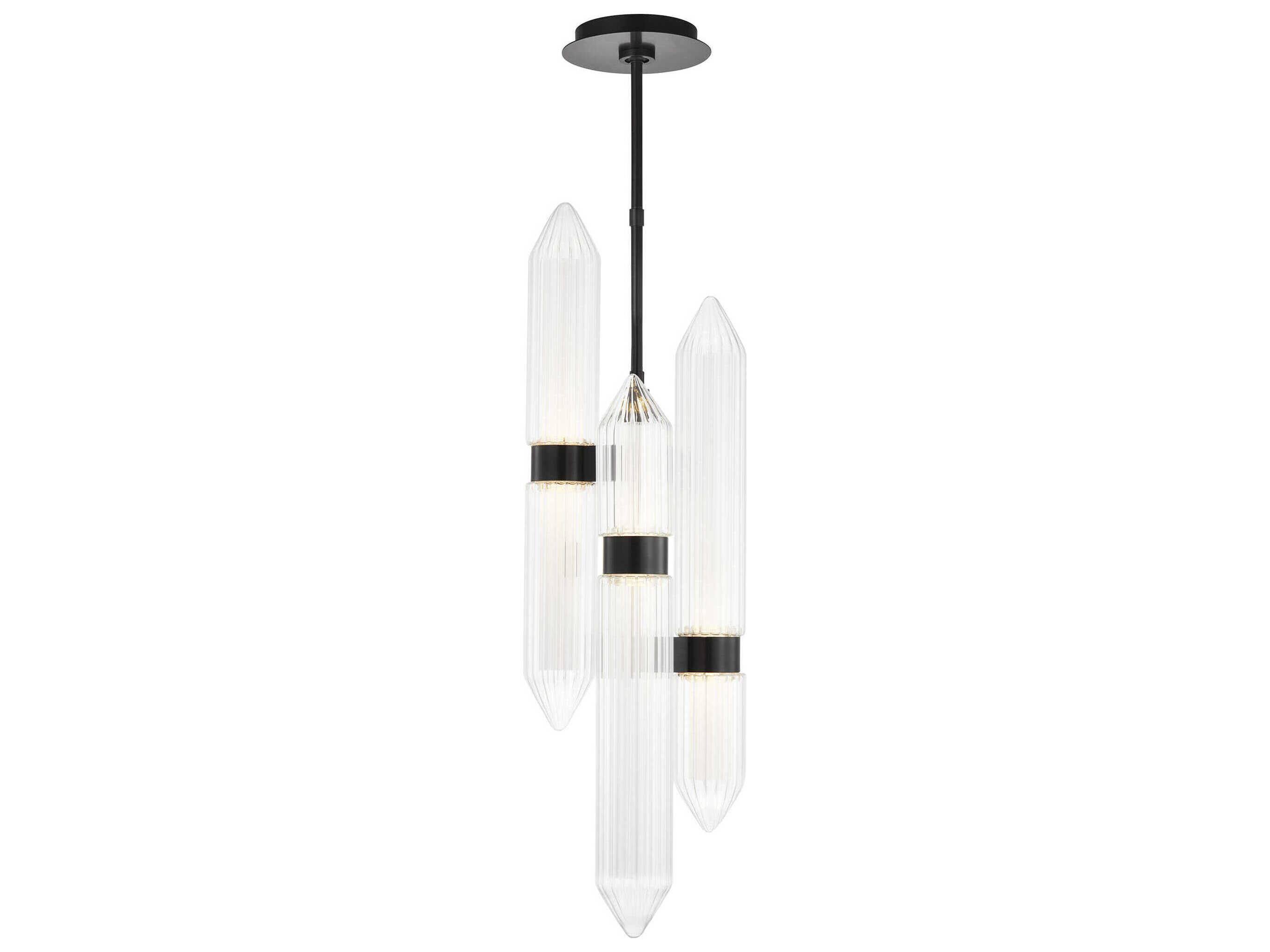 Visual Comfort Modern Langston 3-Light Plated Dark Bronze Mini Pendant