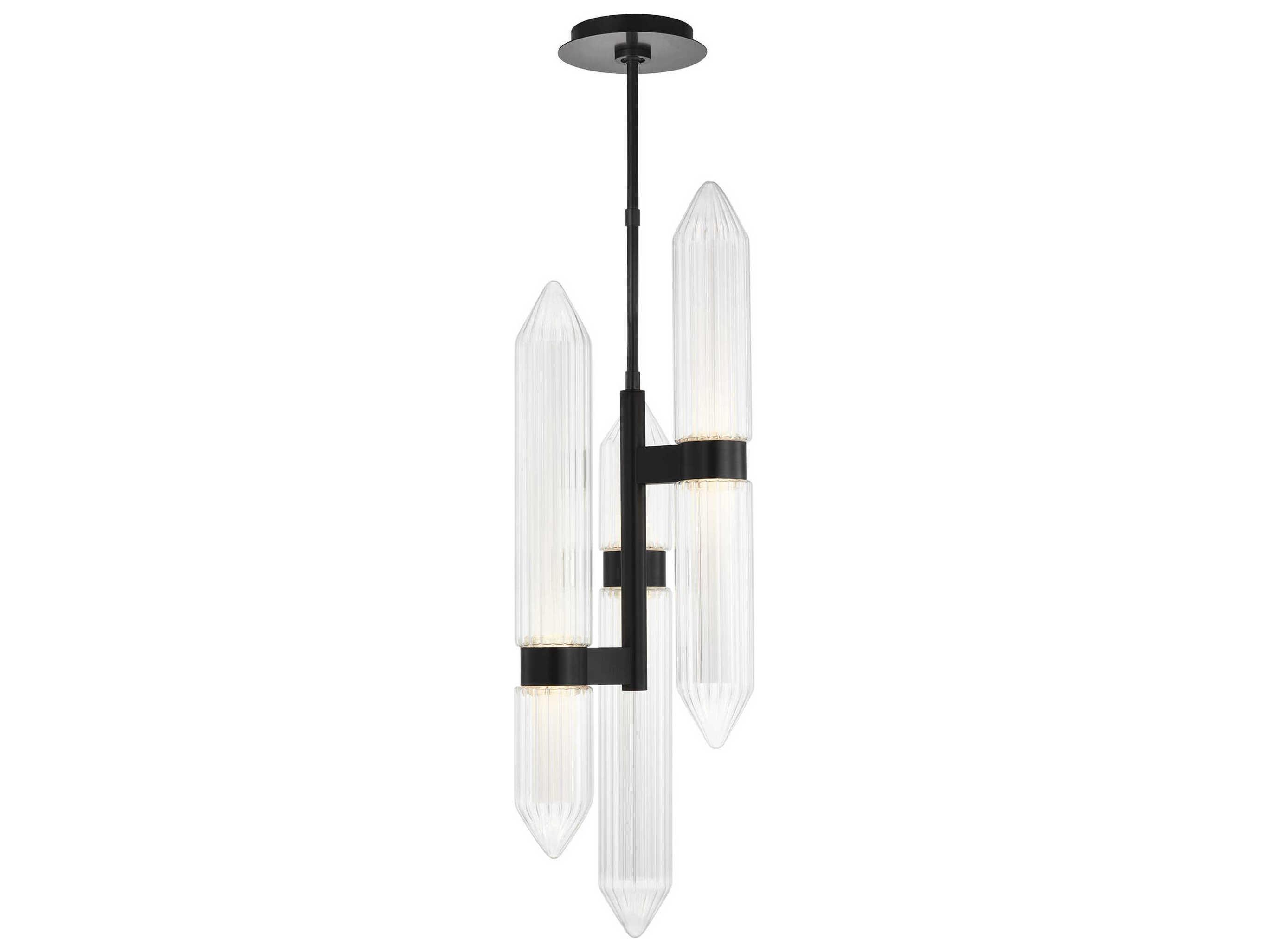 Visual Comfort Modern Langston 3-Light Plated Dark Bronze Mini Pendant