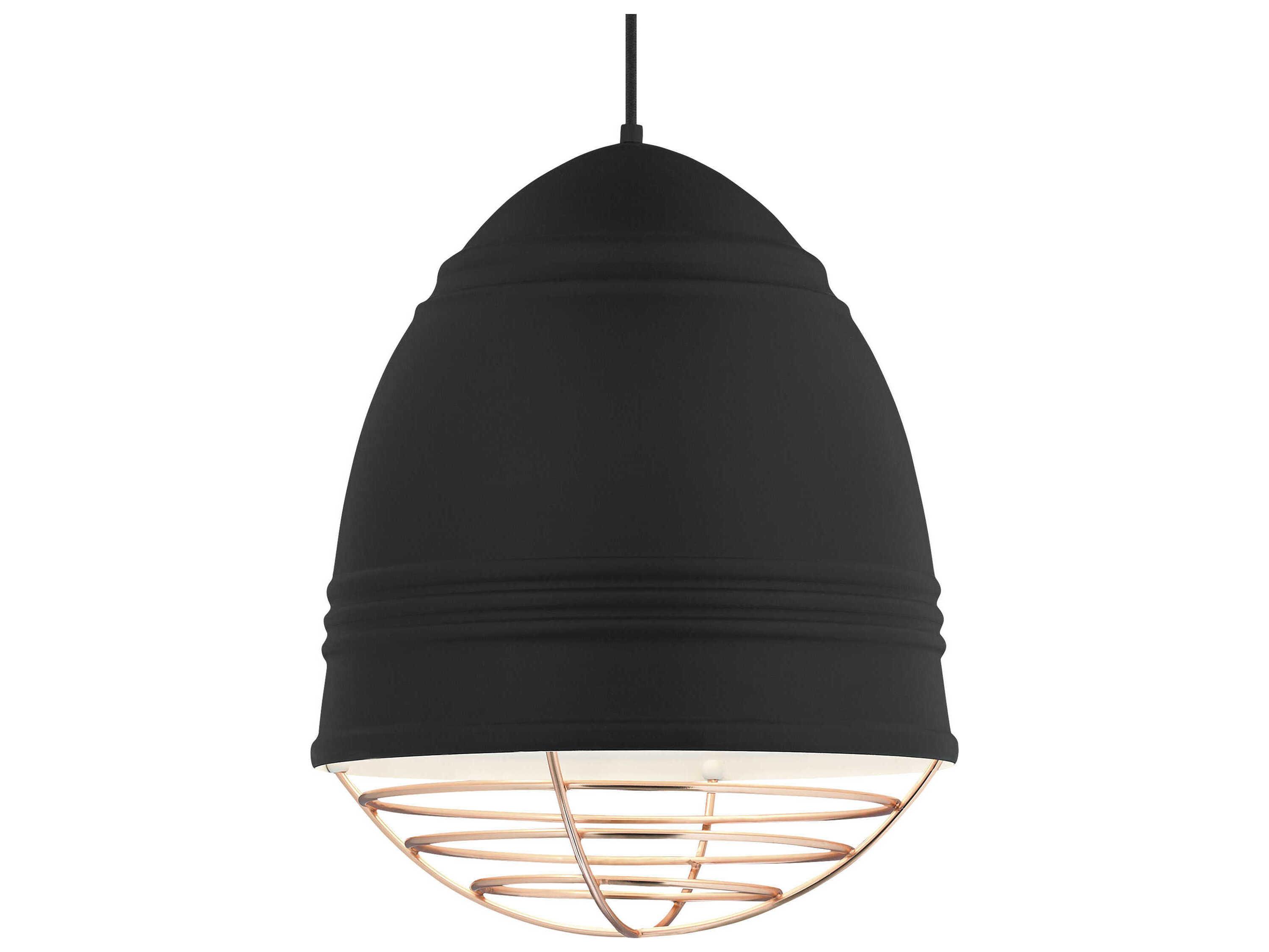 Visual Comfort Modern Loft 3-Light Black Copper Mini Pendant