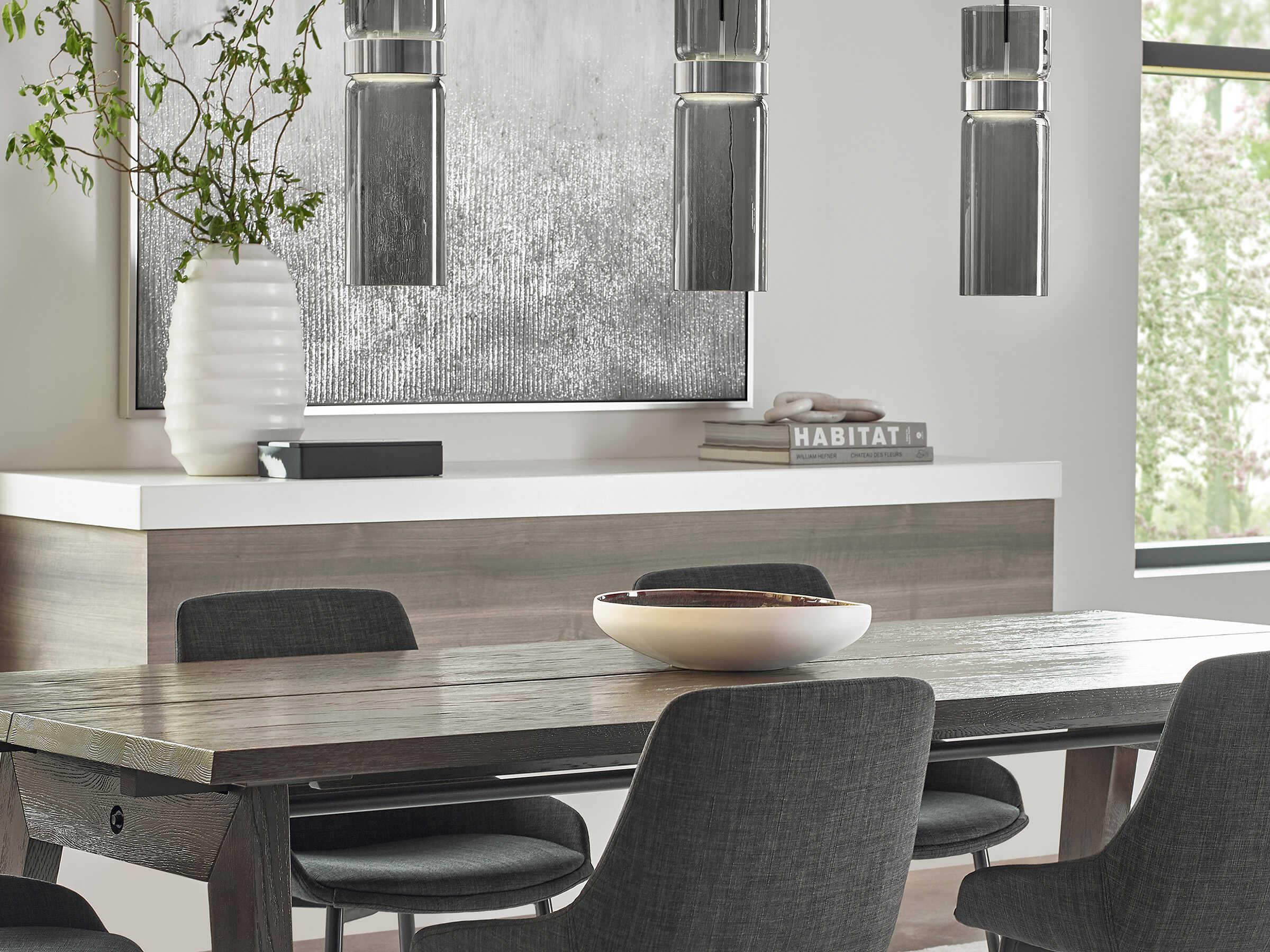 Visual Comfort Modern Manette 1-Light Black Gray Cylinder Mini Pendant