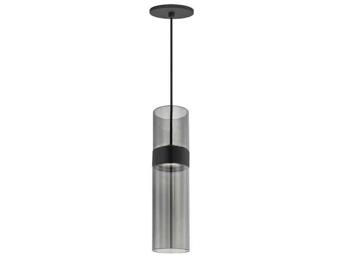 Visual Comfort Modern Manette 1-Light Black Cylinder Mini Pendant