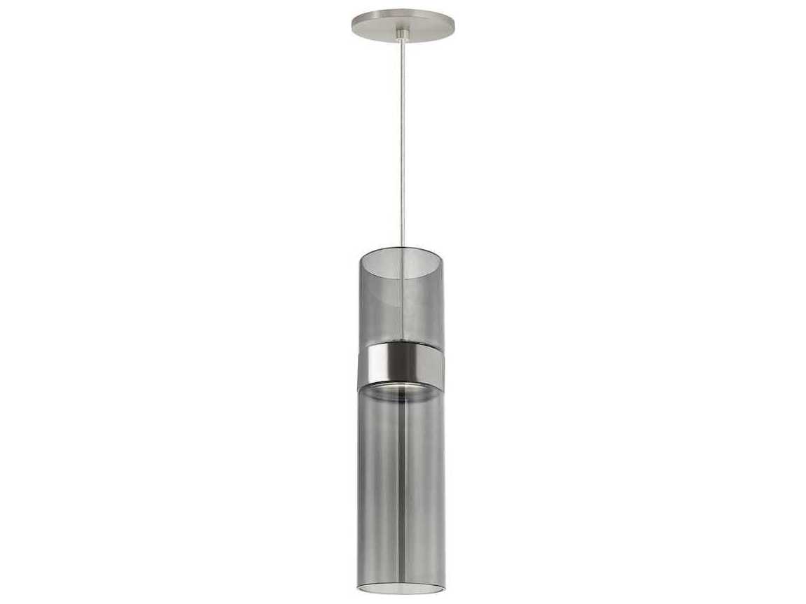 Visual Comfort Modern Manette 1-Light Satin Nickel Cylinder Mini Pendant