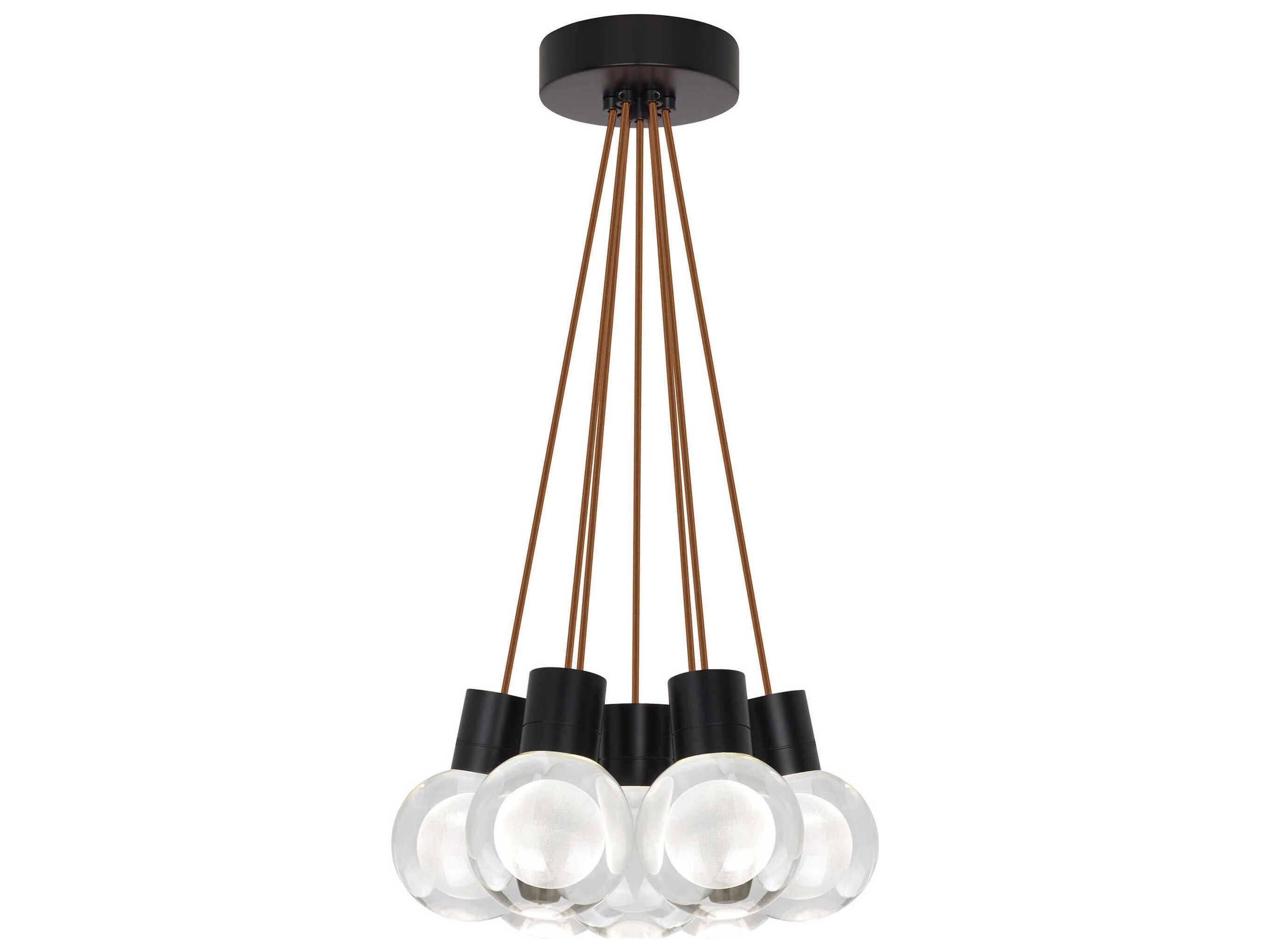 Visual Comfort Modern Mina 7-Light Black Globe Pendant