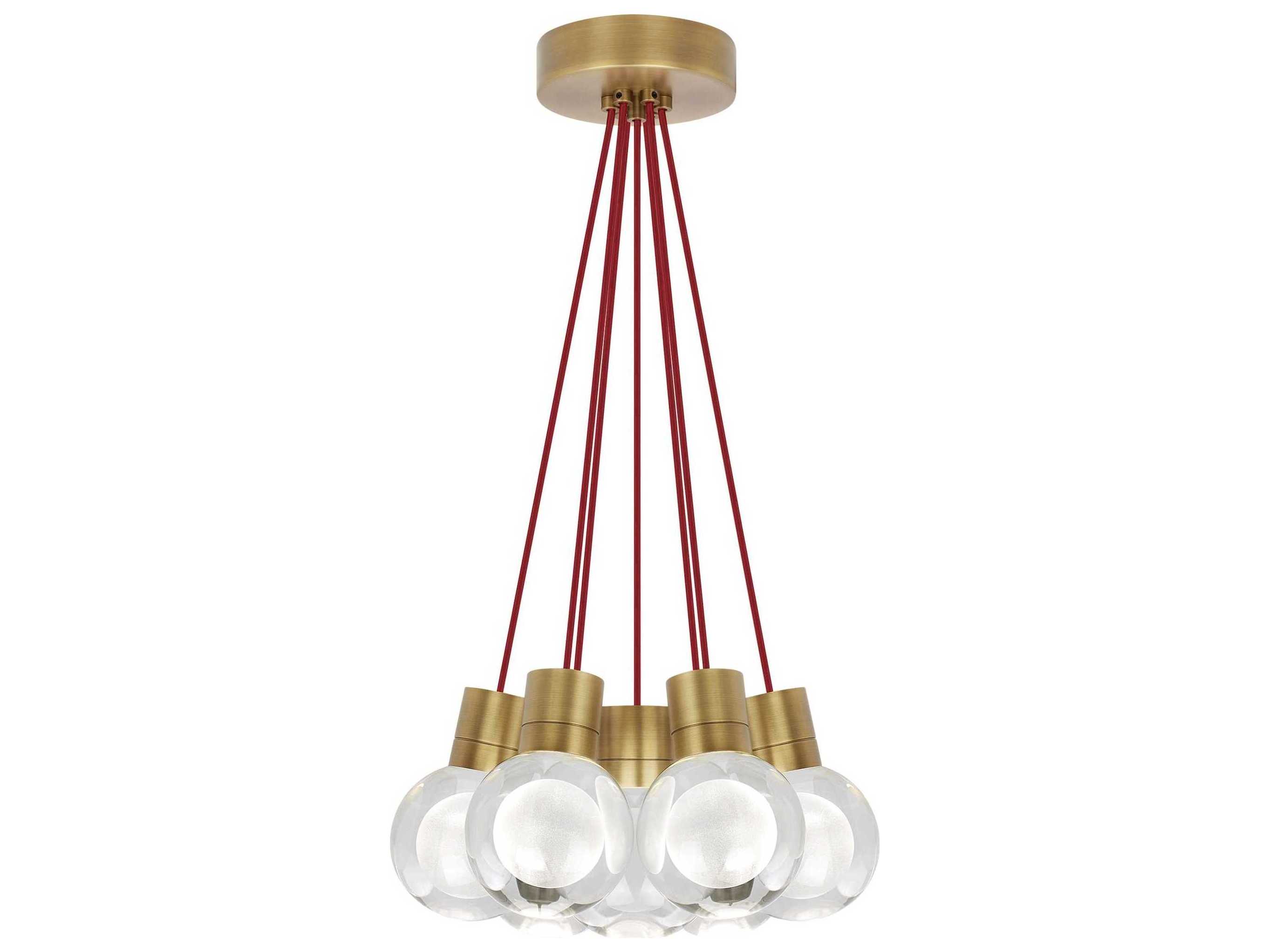 Visual Comfort Modern Mina 7-Light Natural Brass Globe Pendant