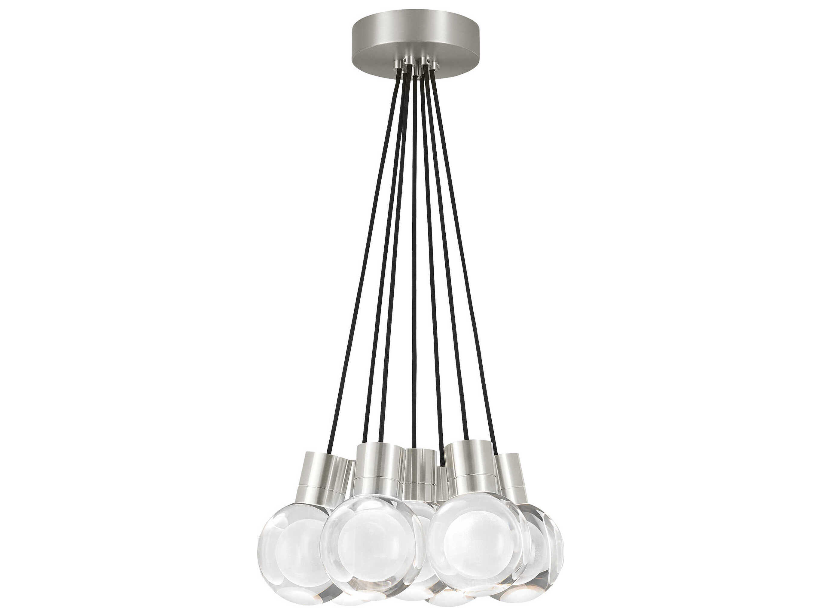 Visual Comfort Modern Mina 7-Light Satin Nickel Globe Pendant