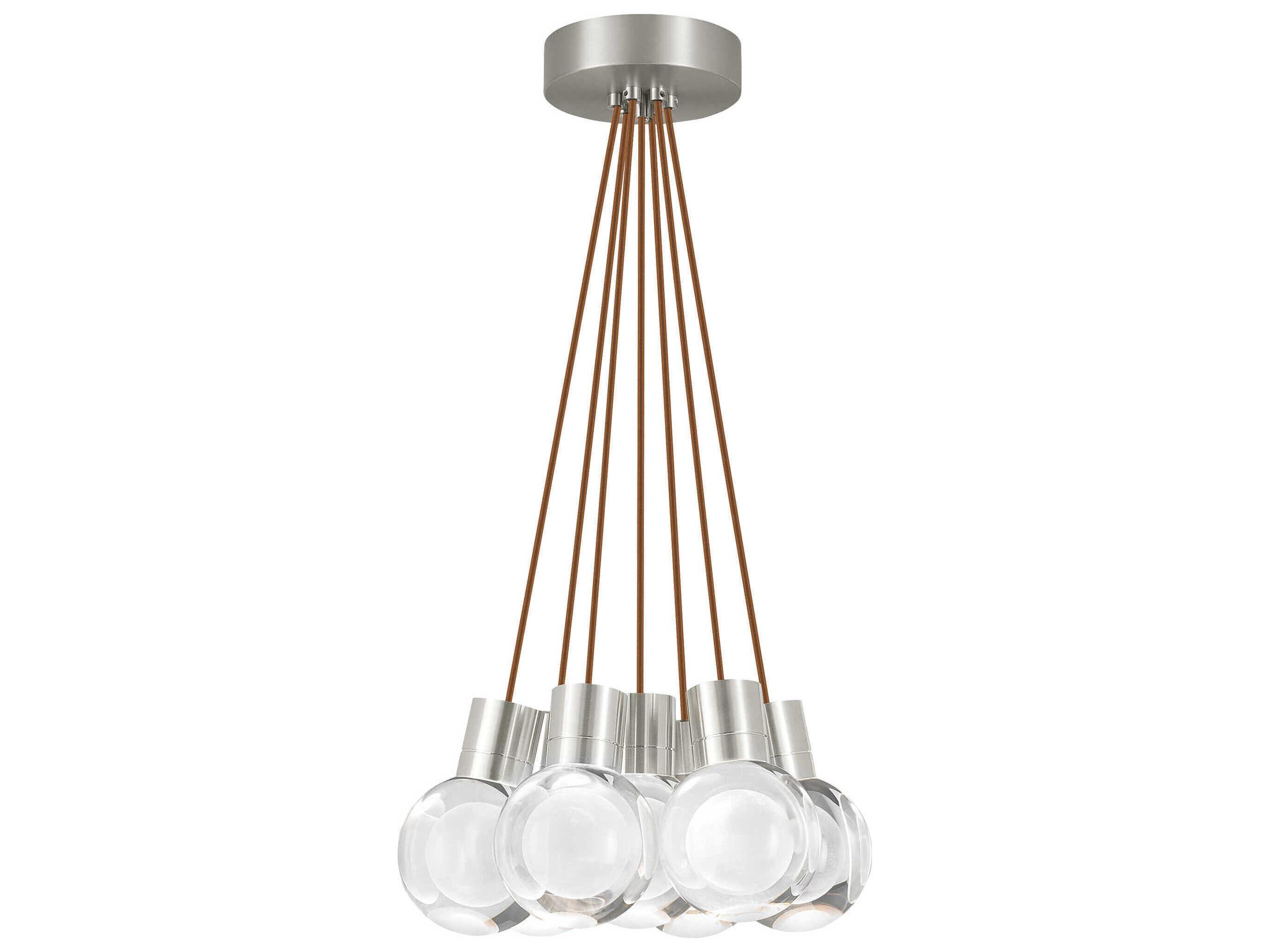 Visual Comfort Modern Mina 7-Light Satin Nickel Globe Pendant