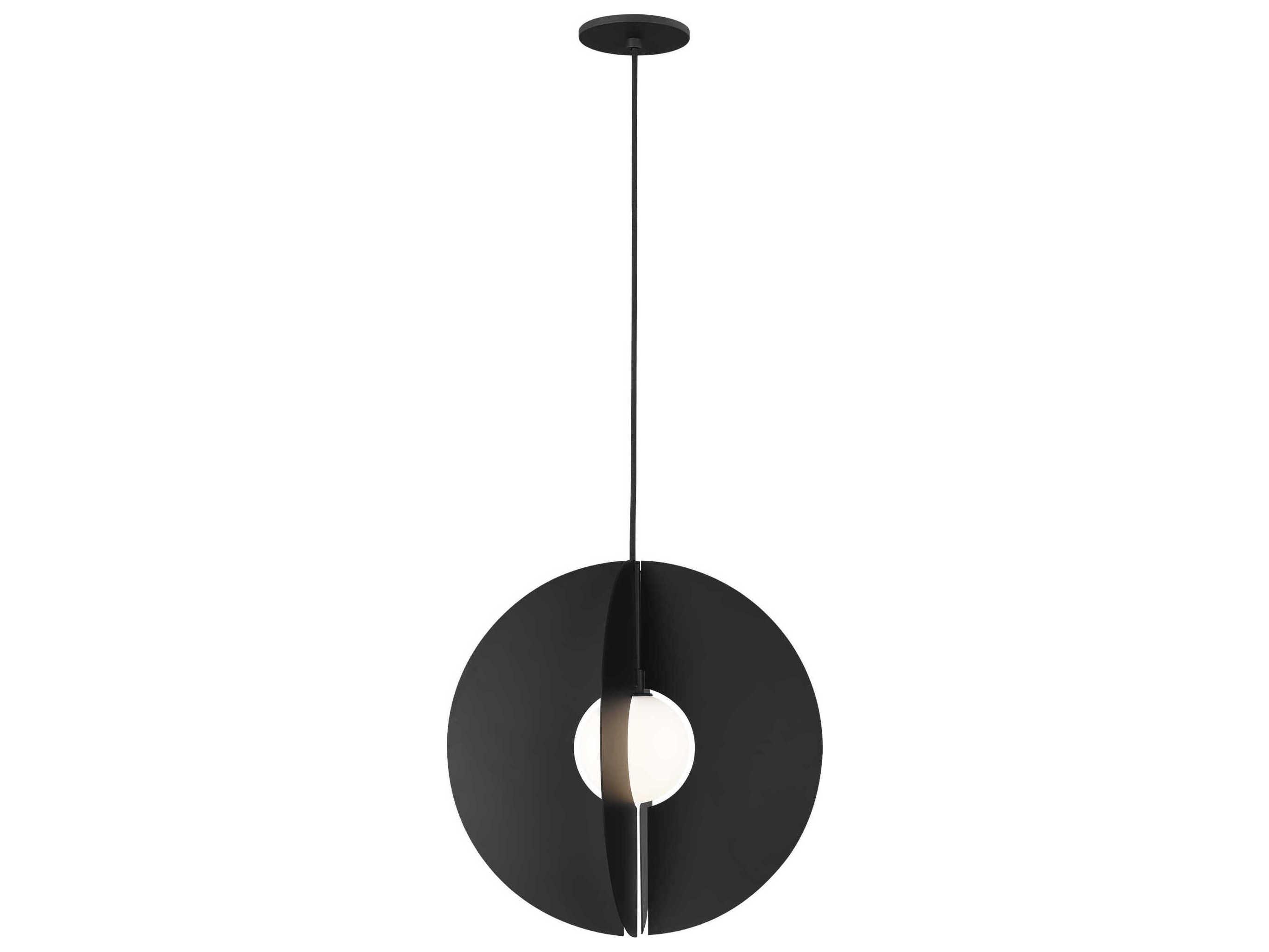 Visual Comfort Modern Orbel 1-Light Matte Black Geometric Pendant
