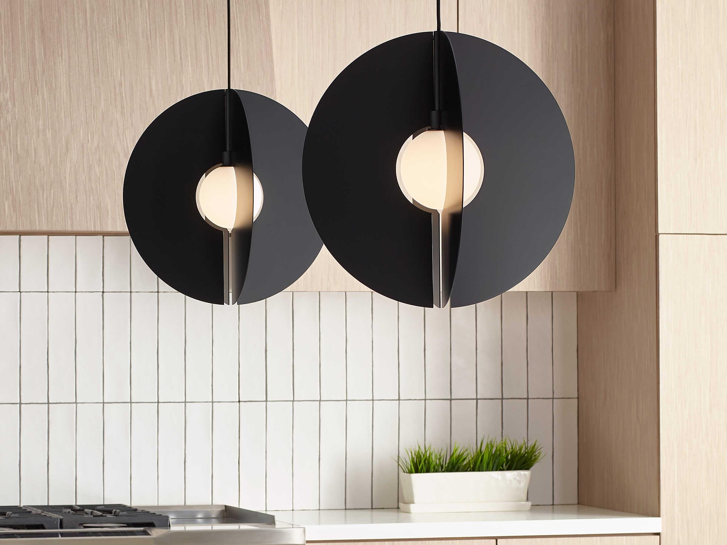 Visual Comfort Modern Orbel 1-Light Matte Black Geometric Pendant