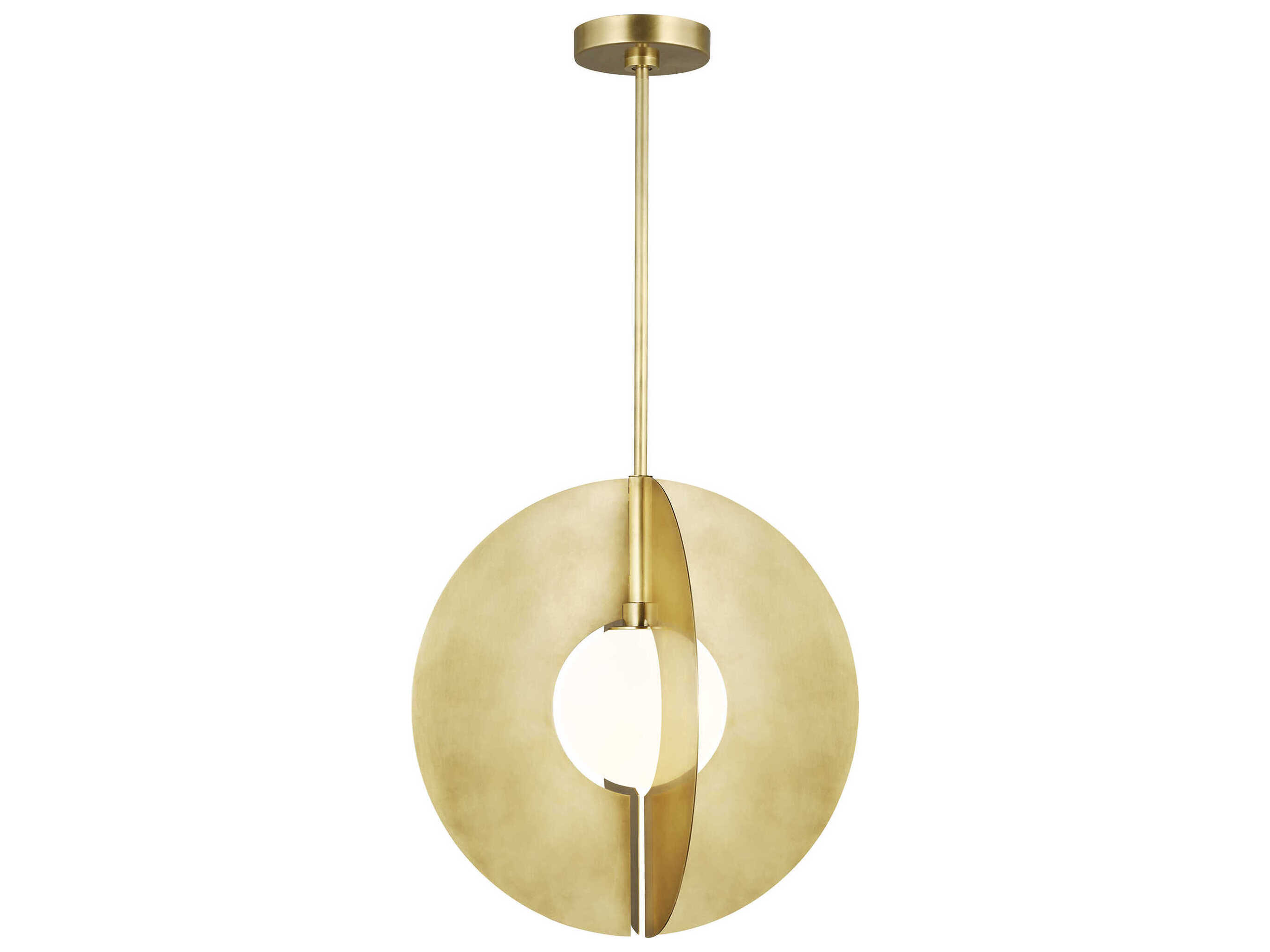 Visual Comfort Modern Orbel 1-Light Natural Brass Geometric Pendant