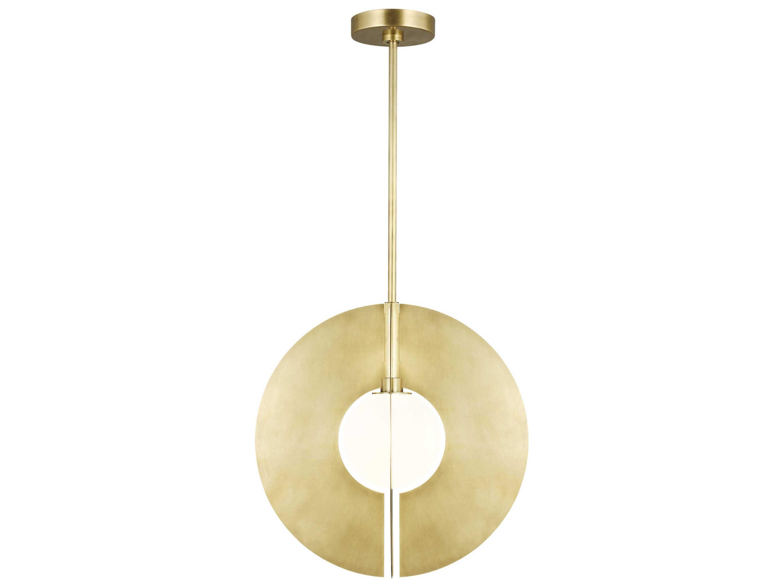 Visual Comfort Modern Orbel 1-Light Natural Brass Geometric Pendant