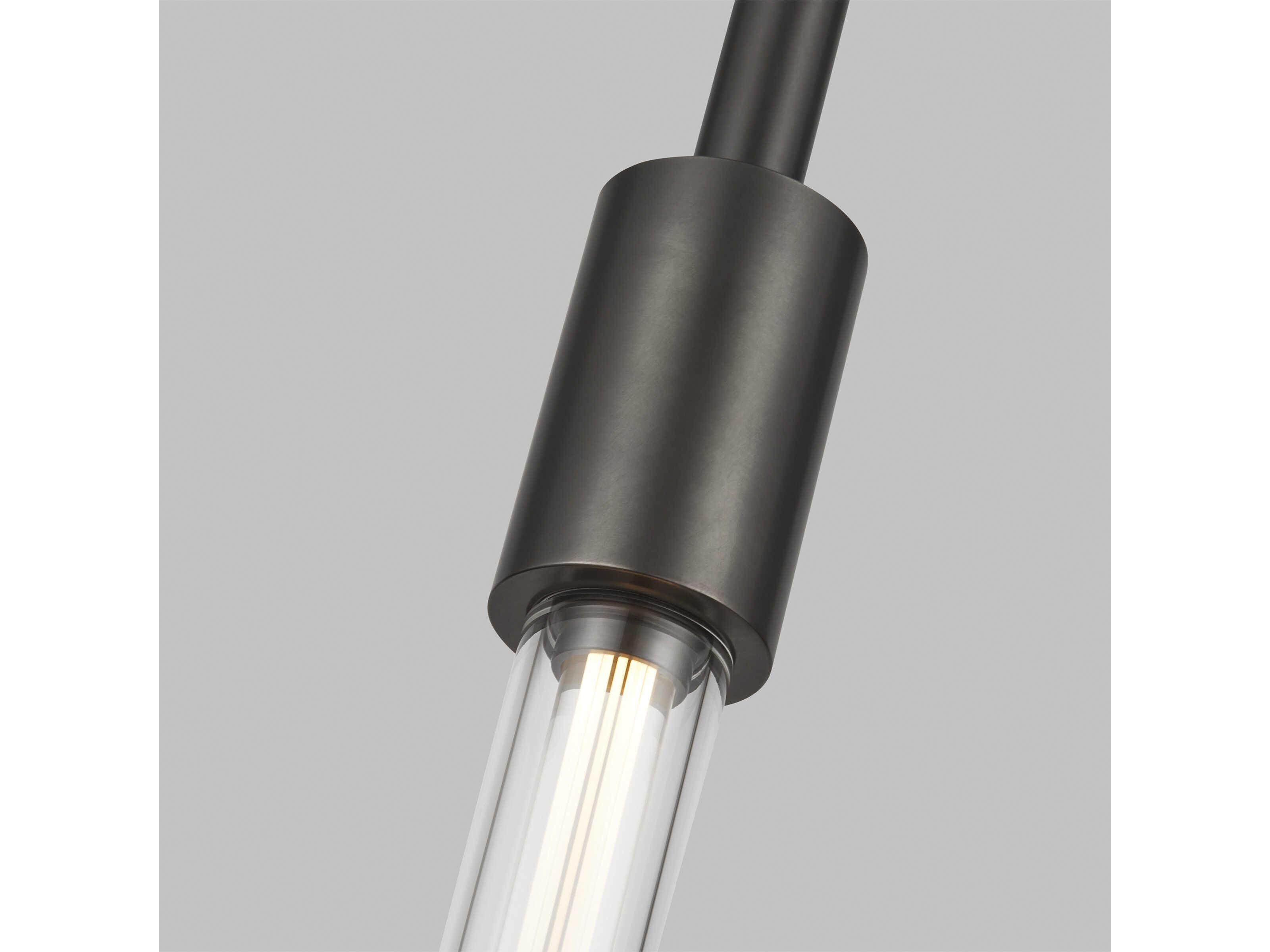 Visual Comfort Modern Phobos 1-Light Dark Bronze Linear Mini Pendant