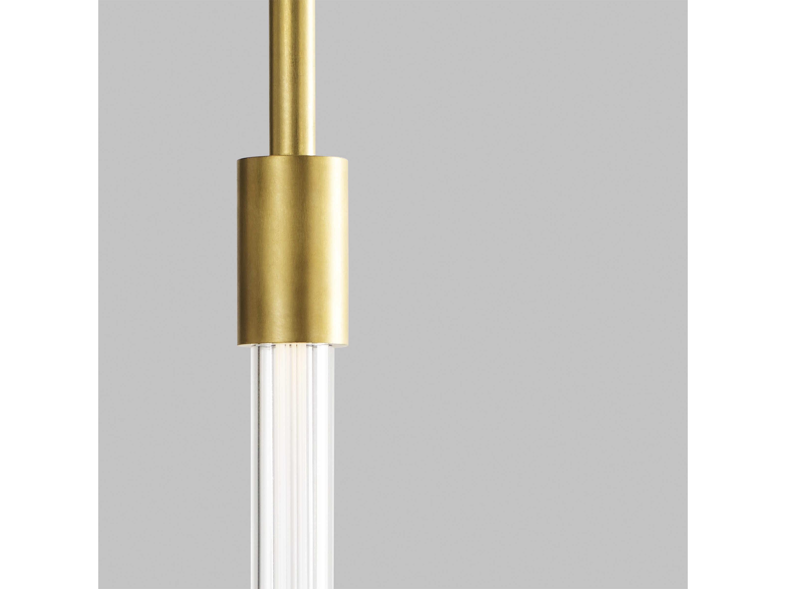 Visual Comfort Modern Phobos 1-Light Natural Brass Linear Mini Pendant