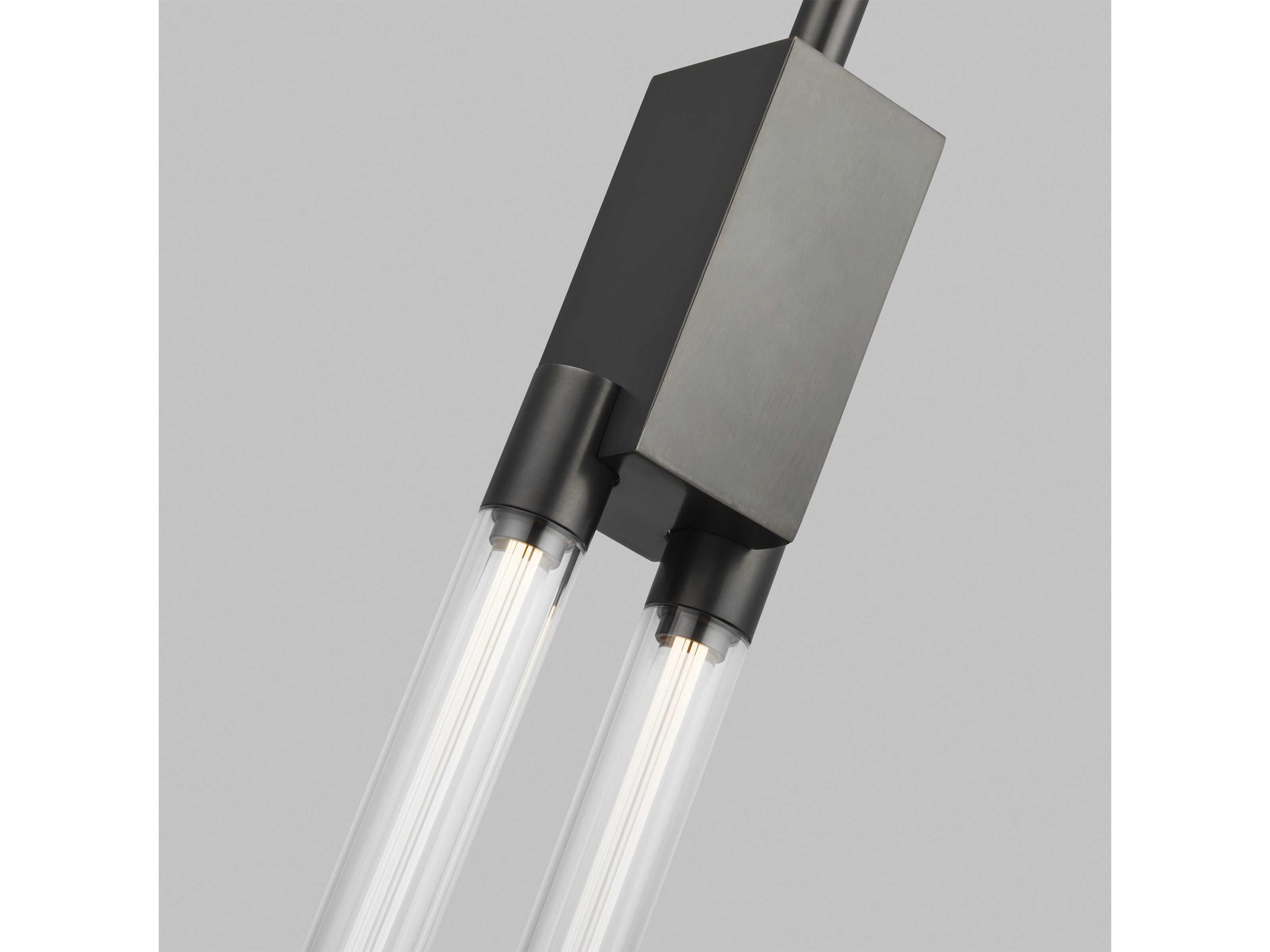 Visual Comfort Modern Phobos 2-Light Dark Bronze Cylinder Linear Mini Pendant