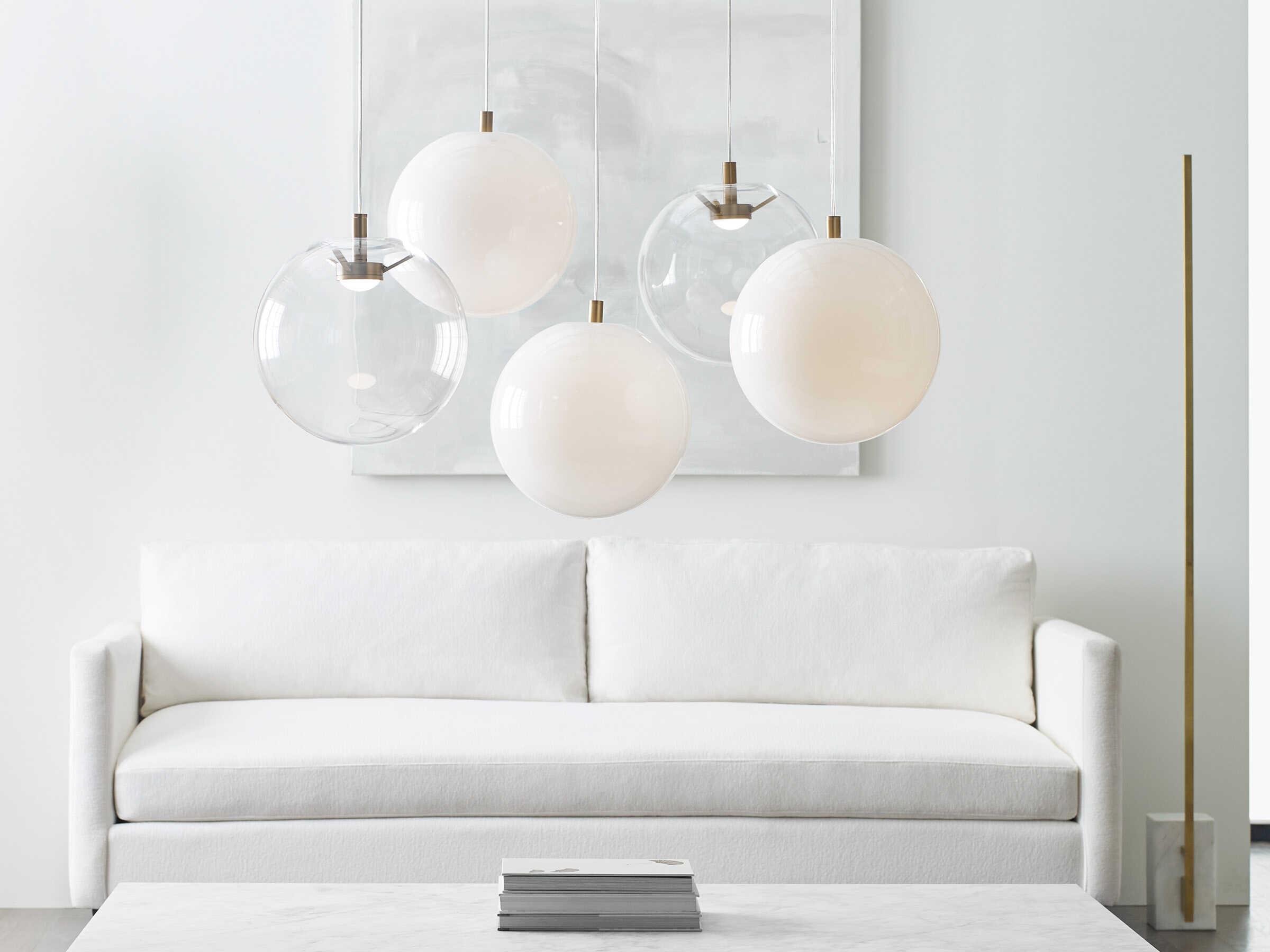 Visual Comfort Modern Palona 1-Light Aged Brass Clear Globe Pendant