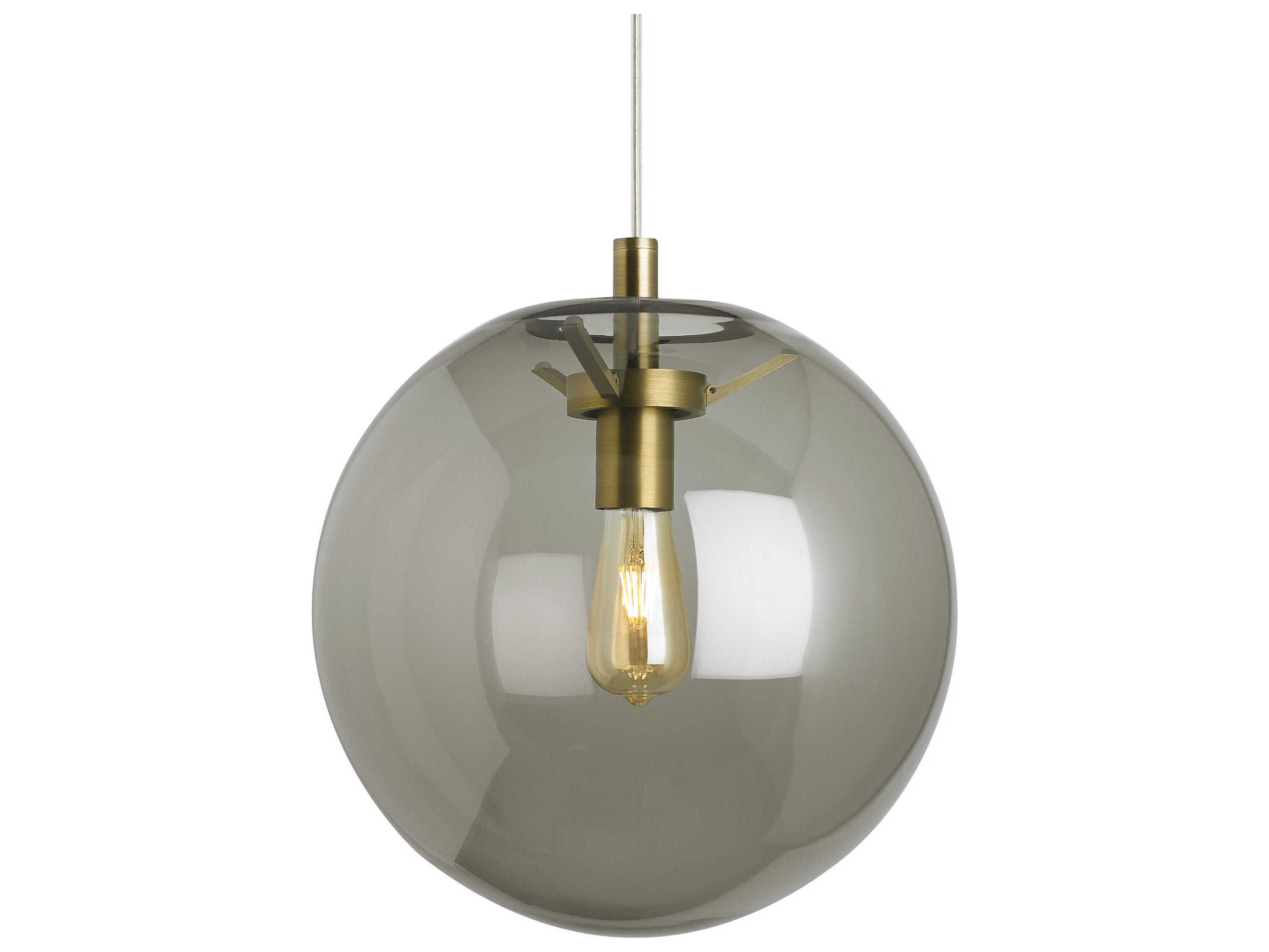 Visual Comfort Modern Palona 1-Light Aged Brass Black Globe Pendant