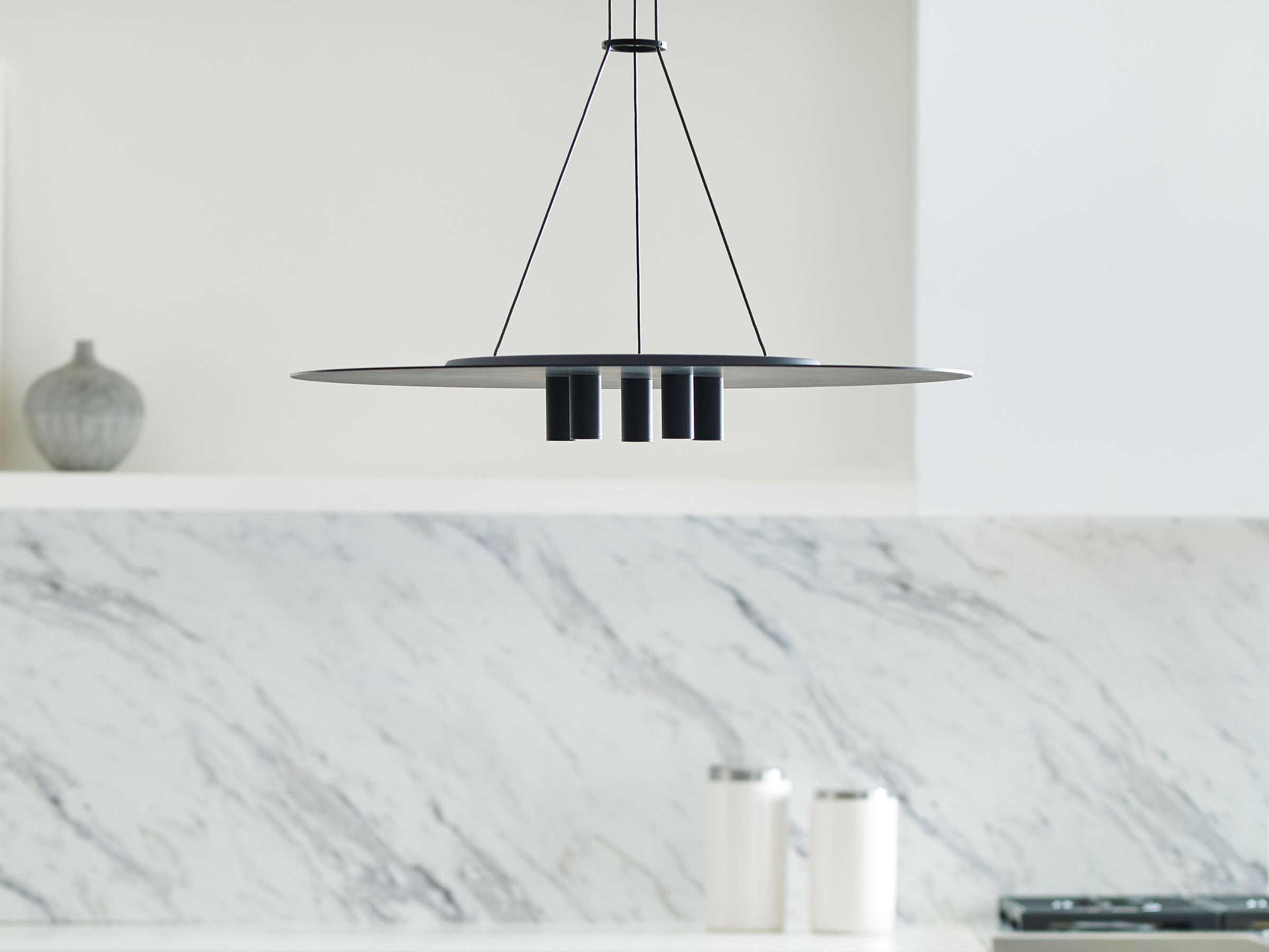 Visual Comfort Modern Ponte 1-Light Nightshade Black Round Pendant