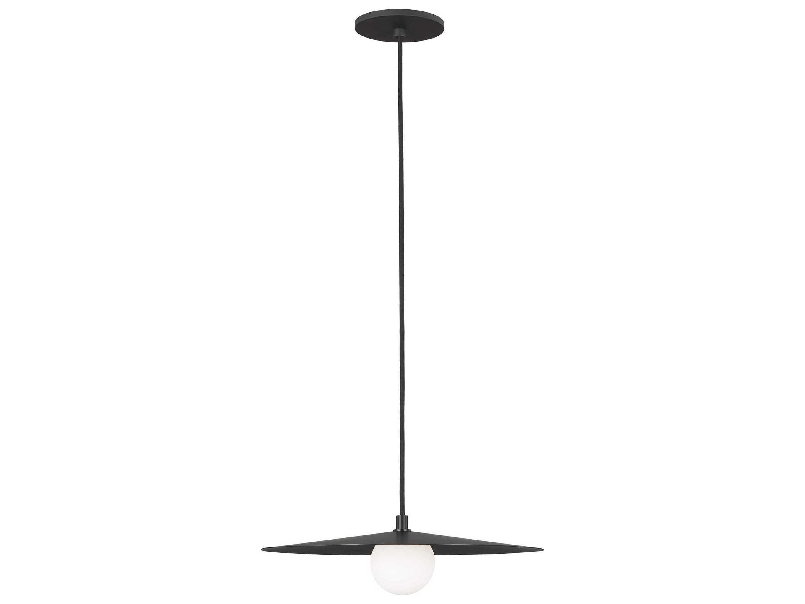 Visual Comfort Modern Pirlo 1-Light Matte Black Pendant