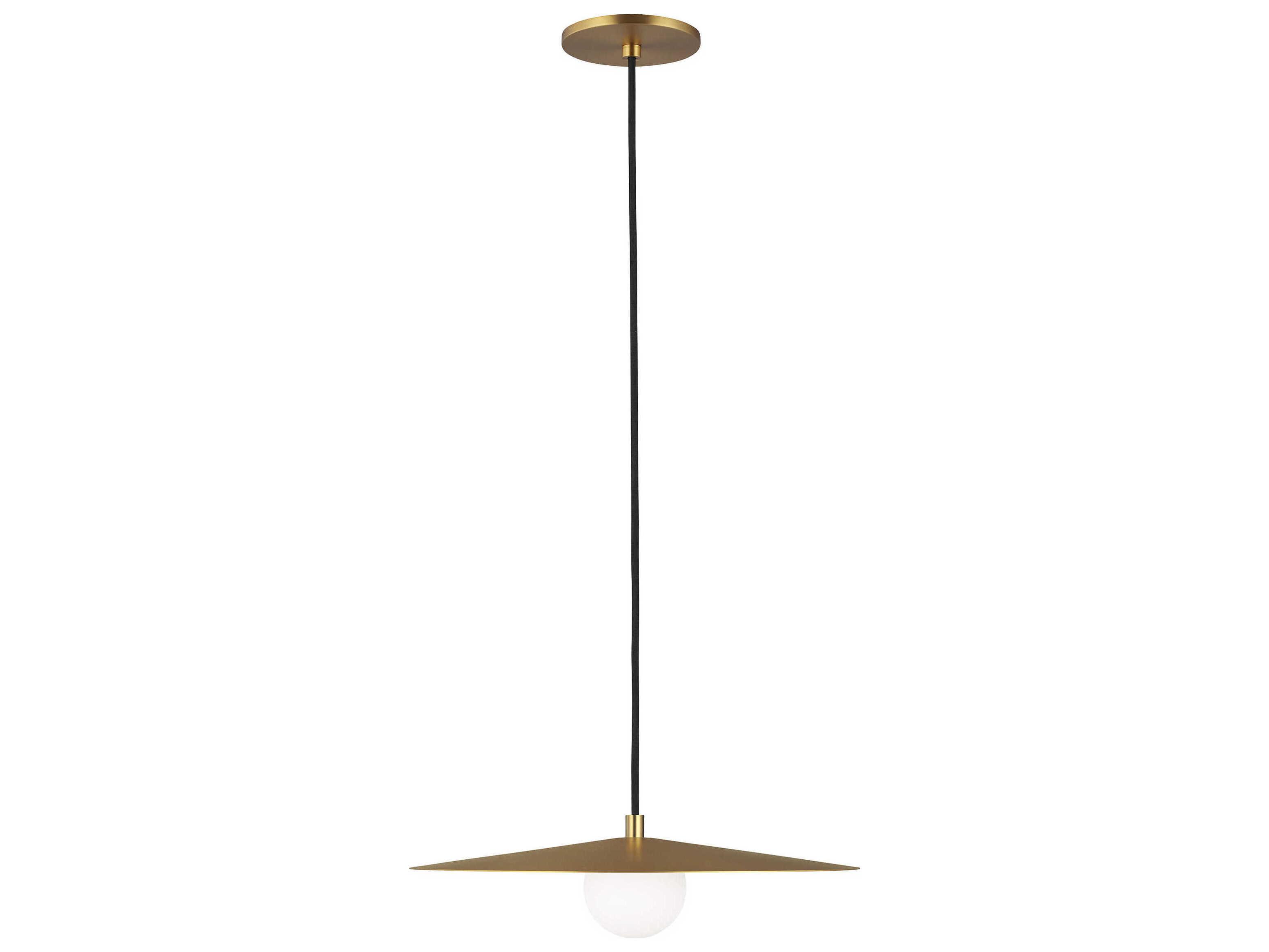 Visual Comfort Modern Pirlo 1-Light Aged Brass Pendant