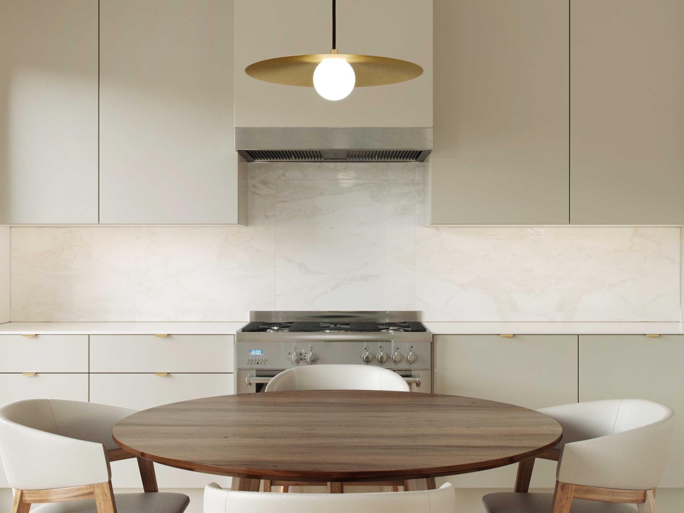 Visual Comfort Modern Pirlo 1-Light Aged Brass Pendant