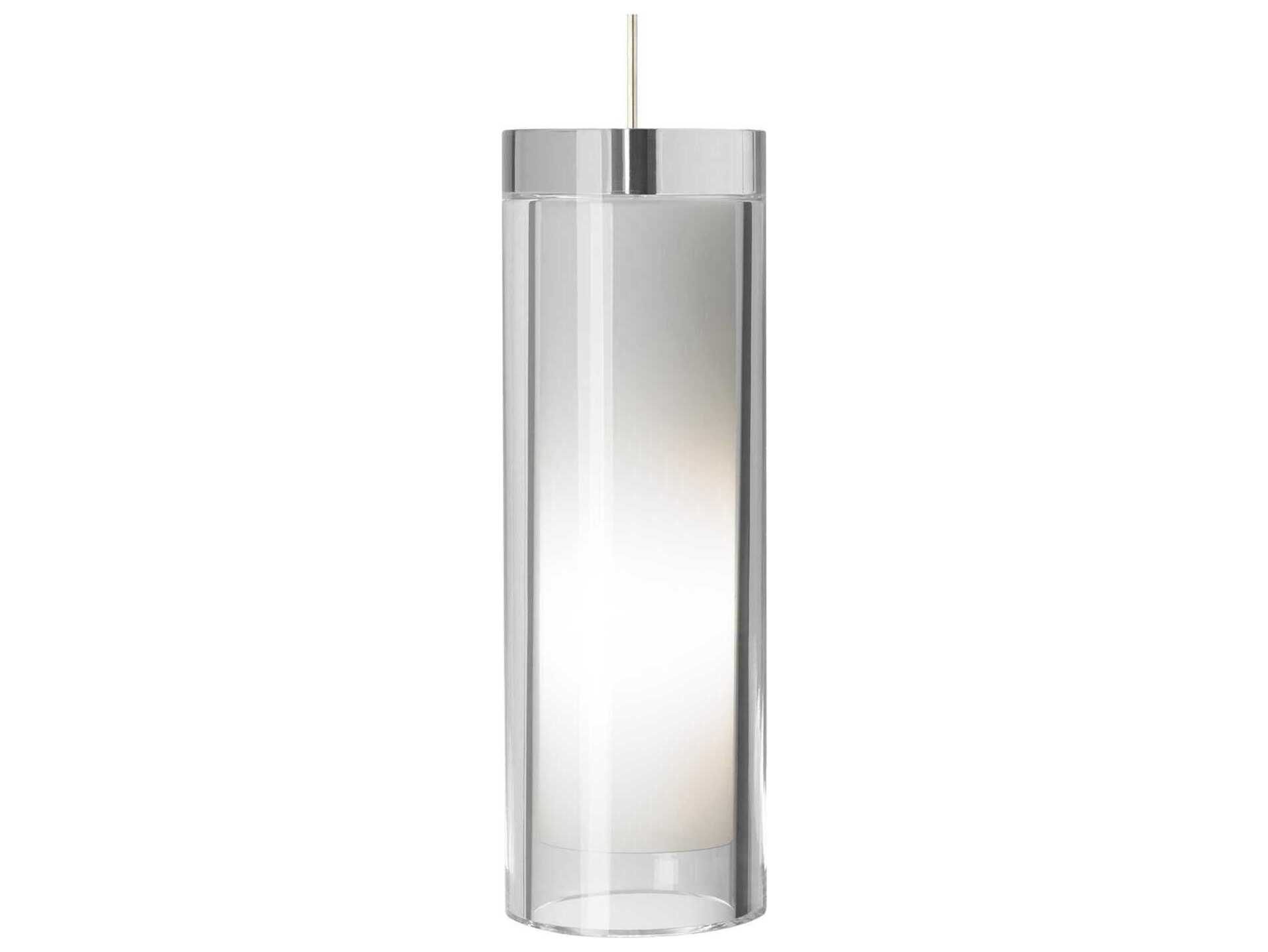 Visual Comfort Modern Sara 1-Light Satin Nickel Clear Cylinder Mini Pendant